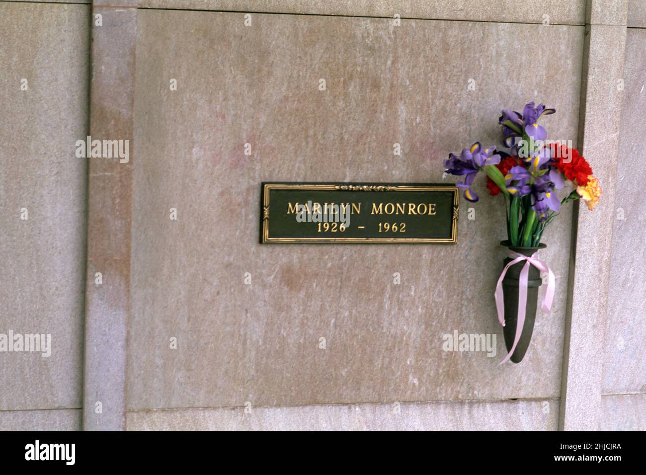 Marilyn Monroe's grave nel Westwood Memorial Park, Los Angeles, California. Foto Stock