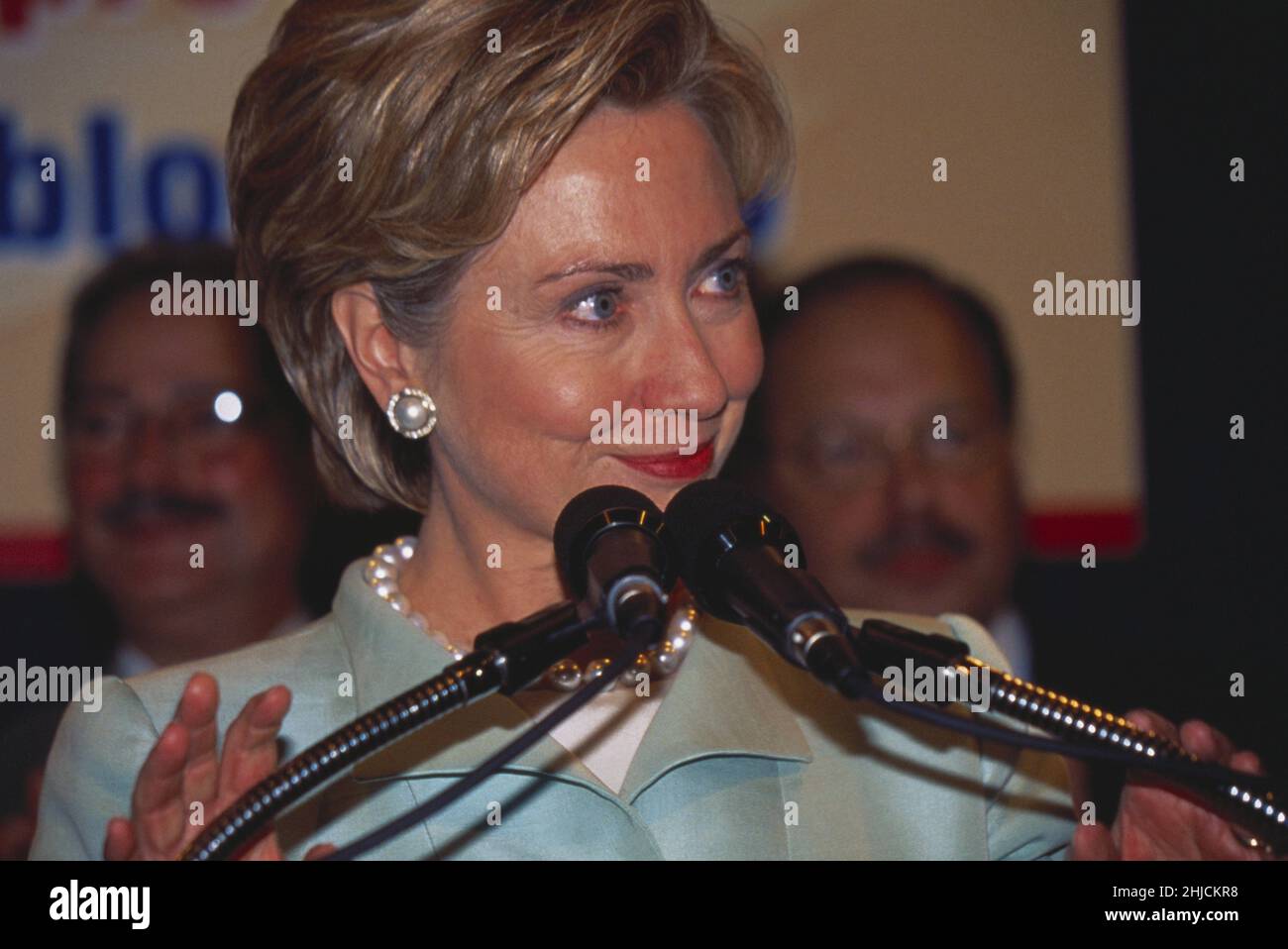 Hillary Clinton alla Convenzione Nazionale Democratica, Los Angeles, California, 2000. Foto Stock