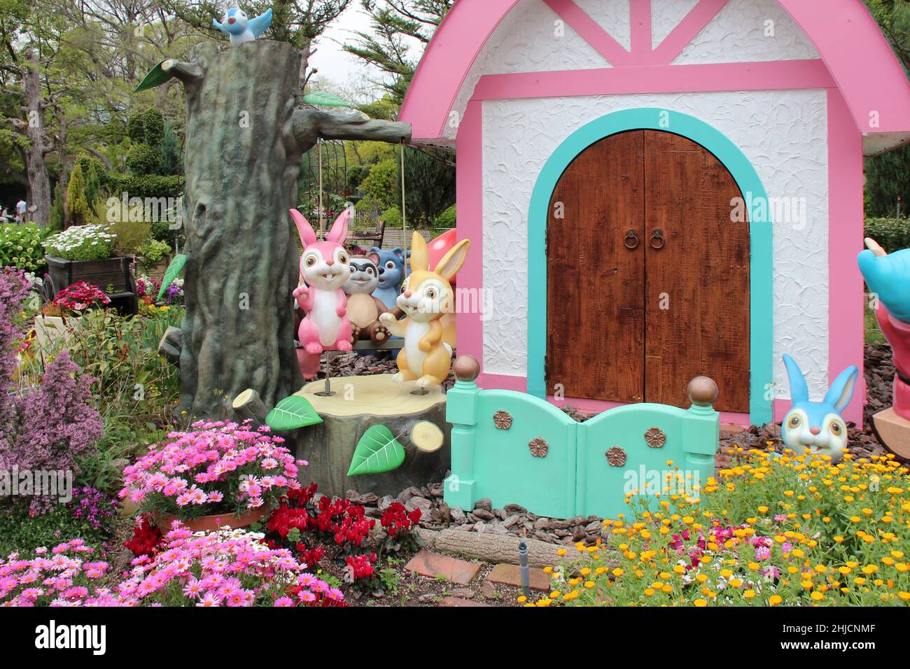 in un parco a tema a osaka in giappone Foto Stock