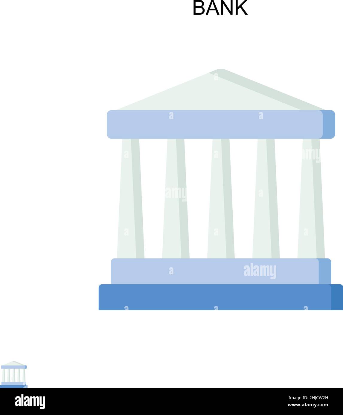 Icona vettore Banca semplice. Modello di disegno del simbolo di illustrazione per l'elemento dell'interfaccia utente mobile Web. Illustrazione Vettoriale