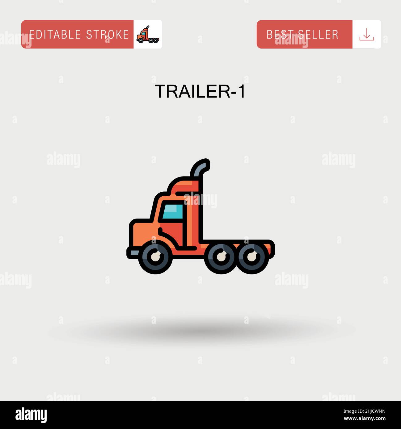 Trailer-1 icona vettore semplice. Illustrazione Vettoriale