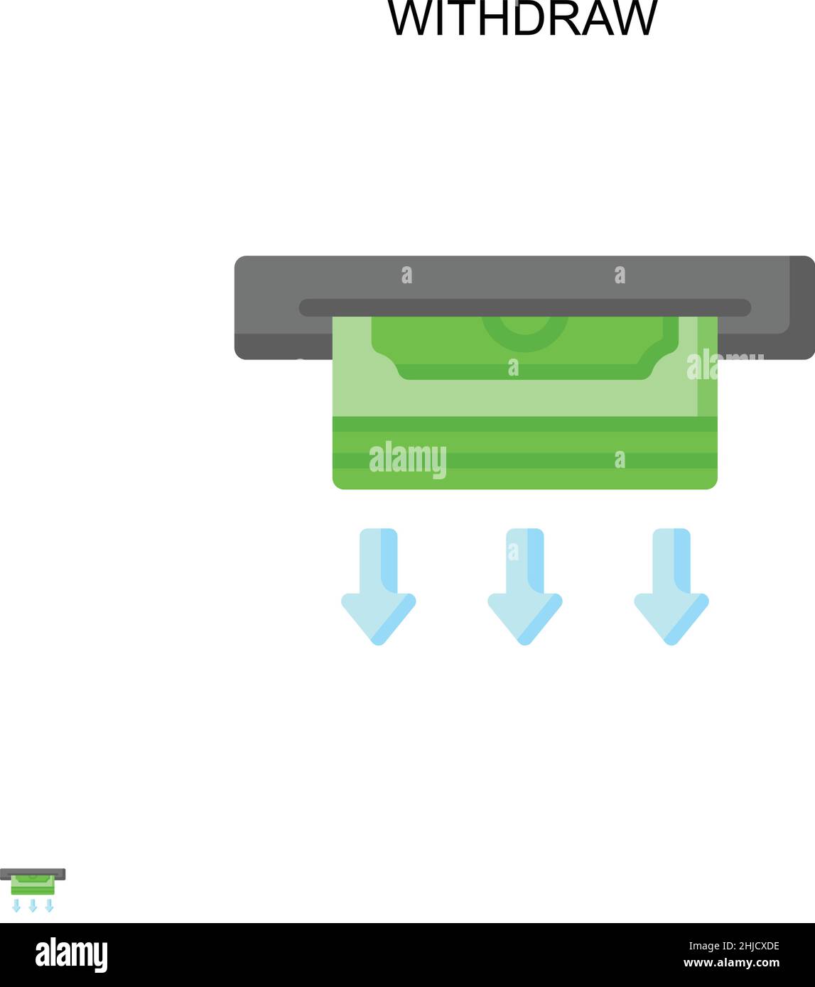 Icona del vettore semplice di ritiro. Modello di disegno del simbolo di illustrazione per l'elemento dell'interfaccia utente mobile Web. Illustrazione Vettoriale