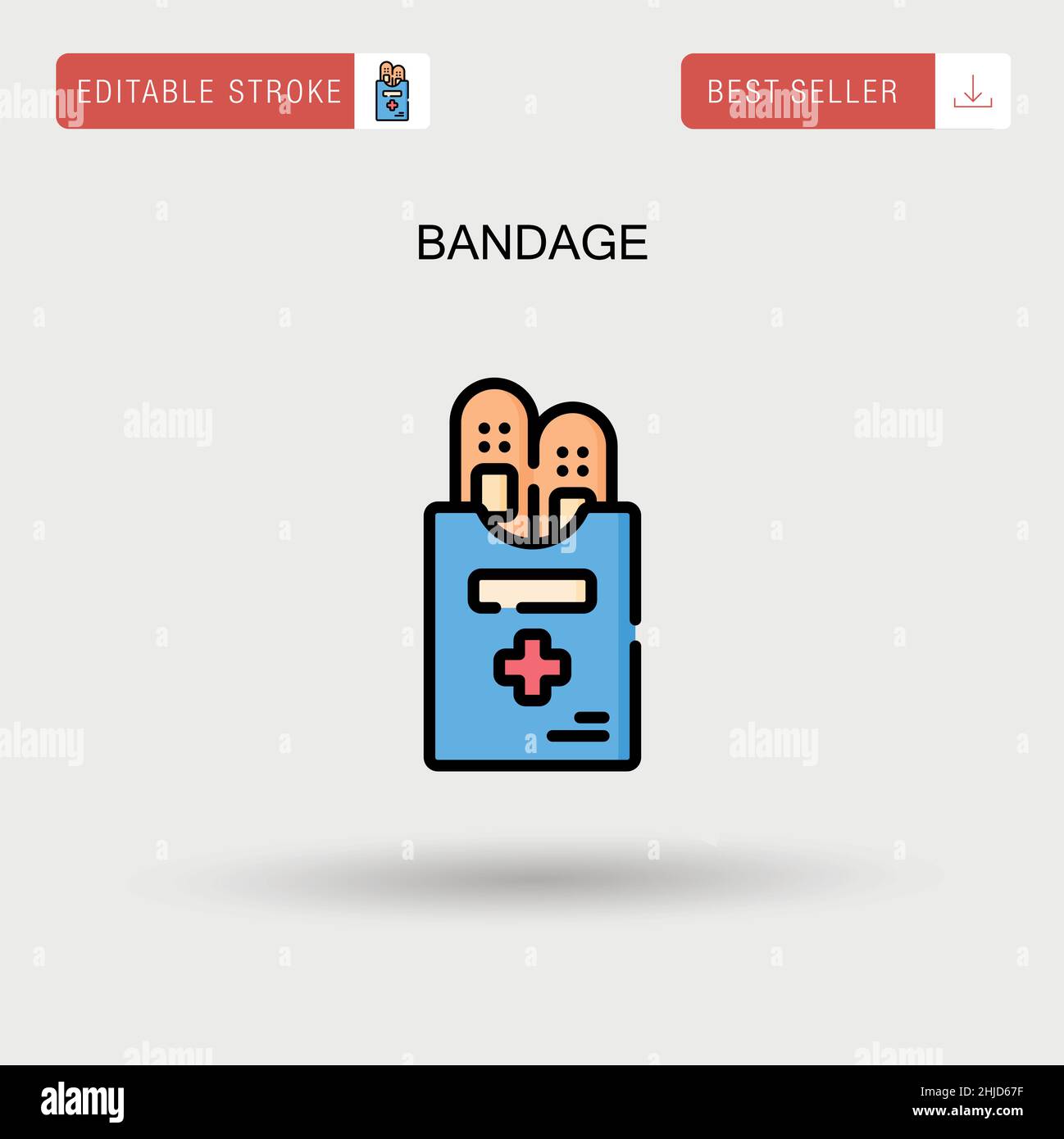 Icona vettore bendaggio semplice. Illustrazione Vettoriale