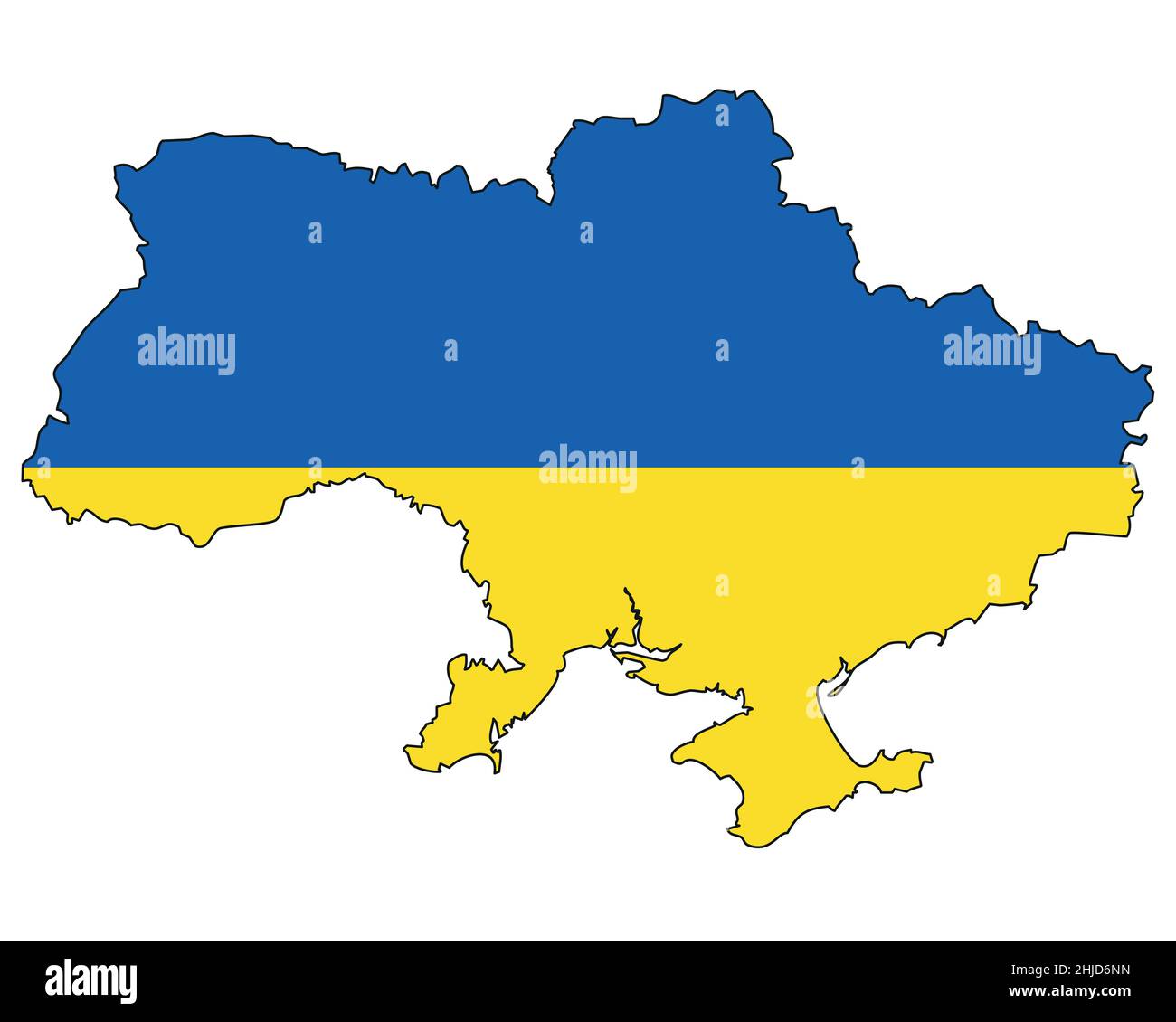 Mappa Ucraina con bandiera - contorno di uno Stato con bandiera nazionale Illustrazione Vettoriale