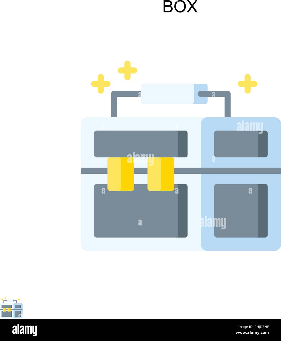 Icona vettoriale semplice box. Modello di disegno del simbolo di illustrazione per l'elemento dell'interfaccia utente mobile Web. Illustrazione Vettoriale