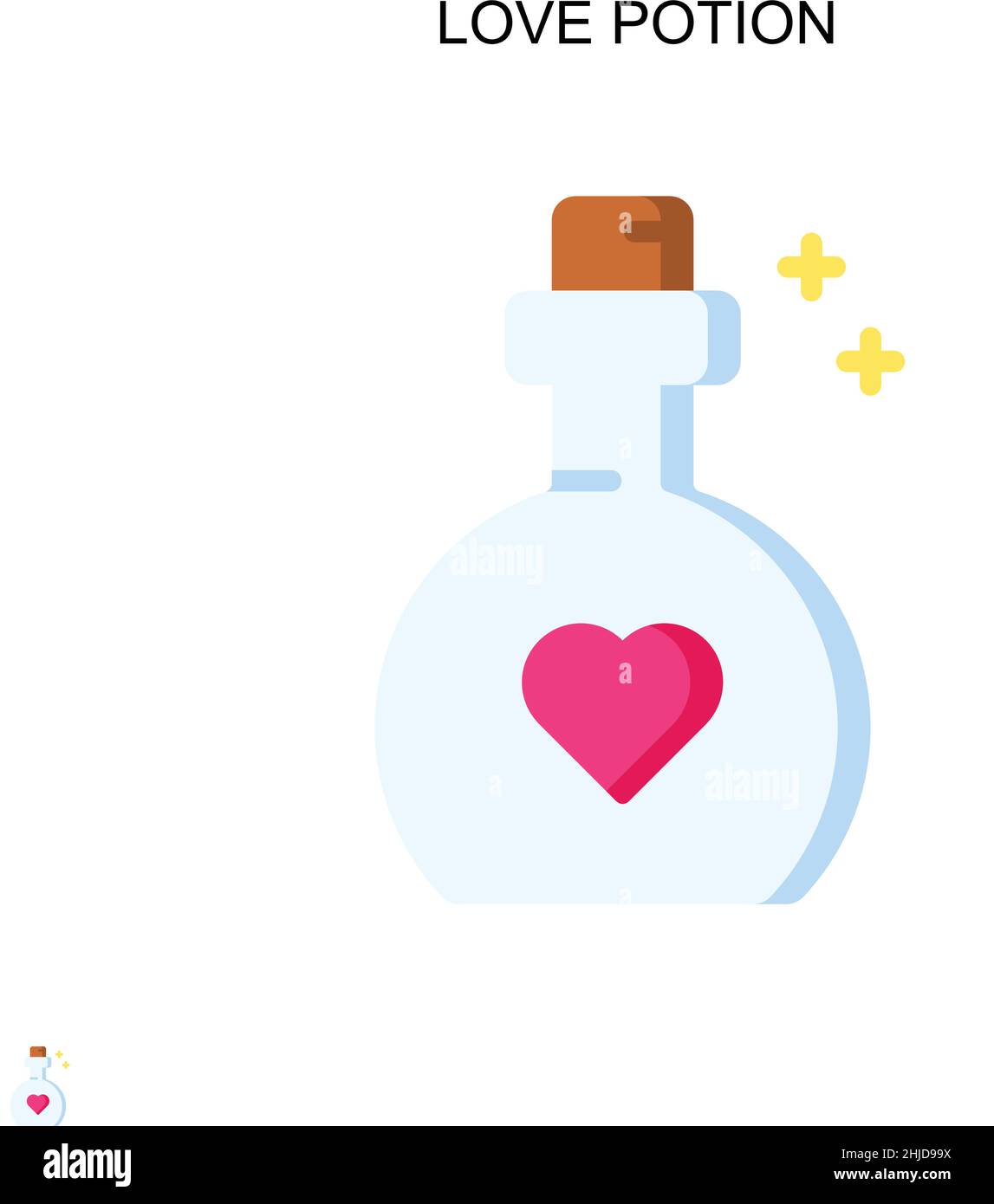Pozione d'amore semplice icona vettoriale. Modello di disegno del simbolo di illustrazione per l'elemento dell'interfaccia utente mobile Web. Illustrazione Vettoriale