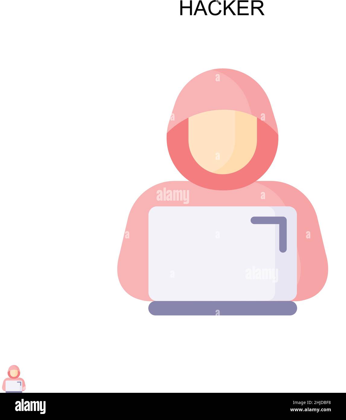 Icona vettore semplice hacker. Modello di disegno del simbolo di illustrazione per l'elemento dell'interfaccia utente mobile Web. Illustrazione Vettoriale