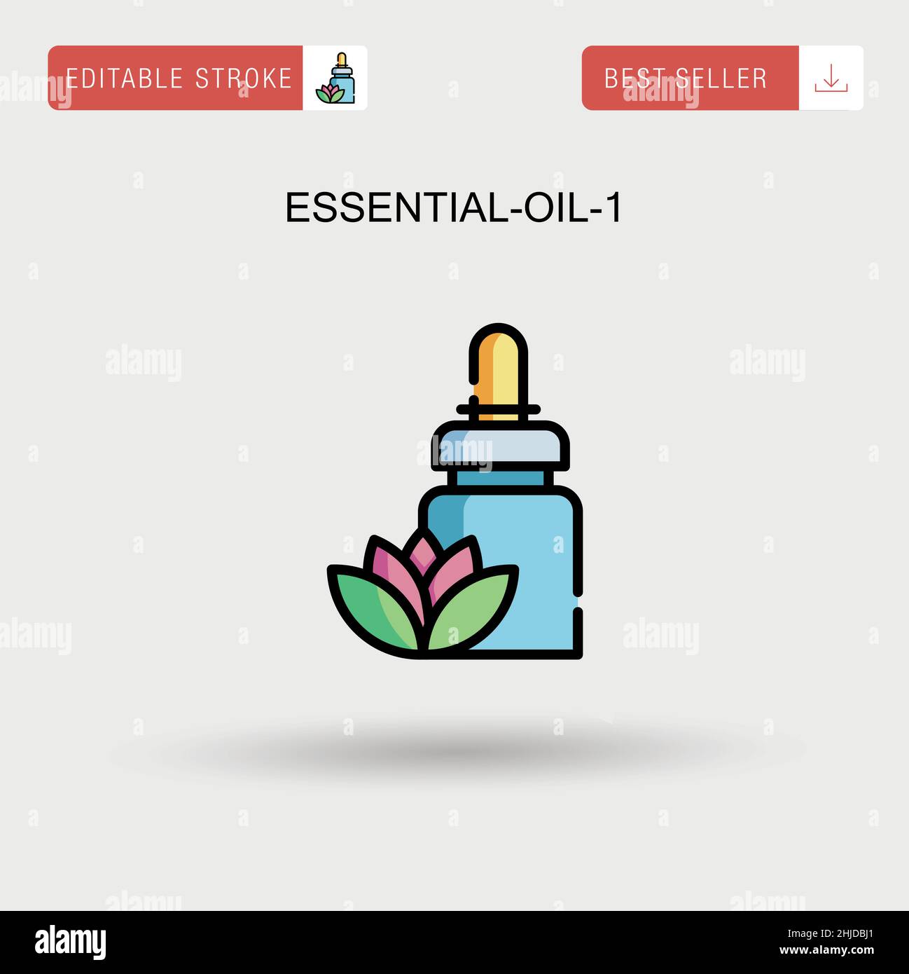 Essential-OIL-1 icona vettoriale semplice. Illustrazione Vettoriale