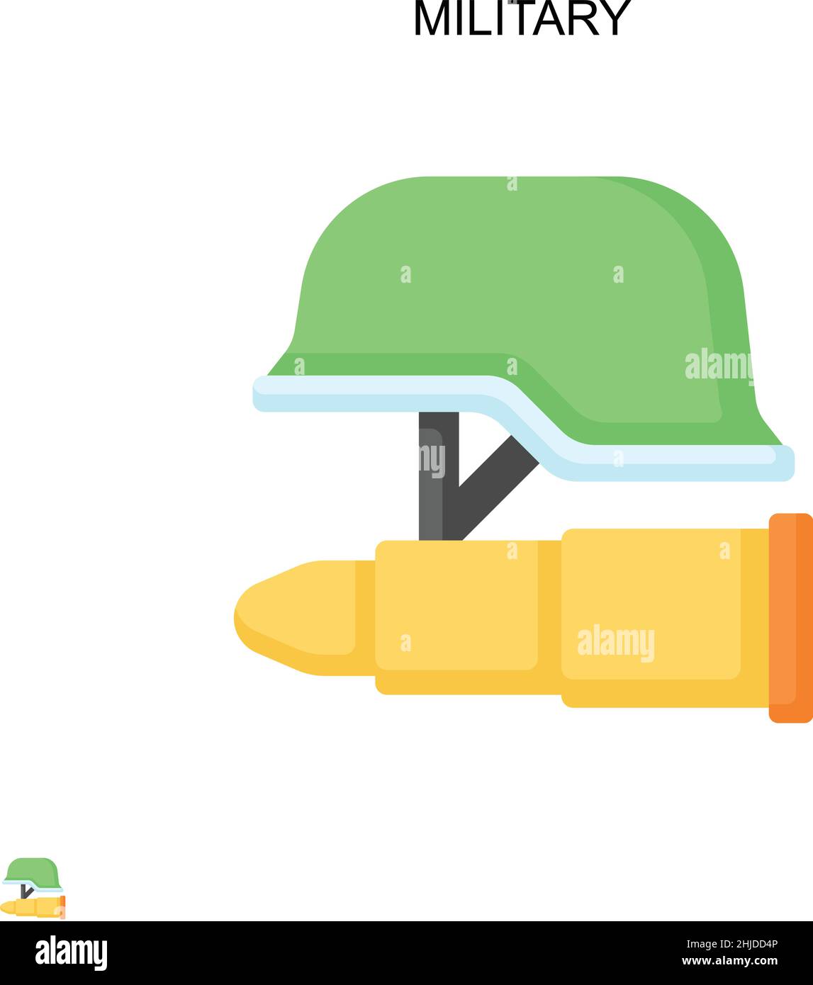 Icona vettore semplice militare. Modello di disegno del simbolo di illustrazione per l'elemento dell'interfaccia utente mobile Web. Illustrazione Vettoriale