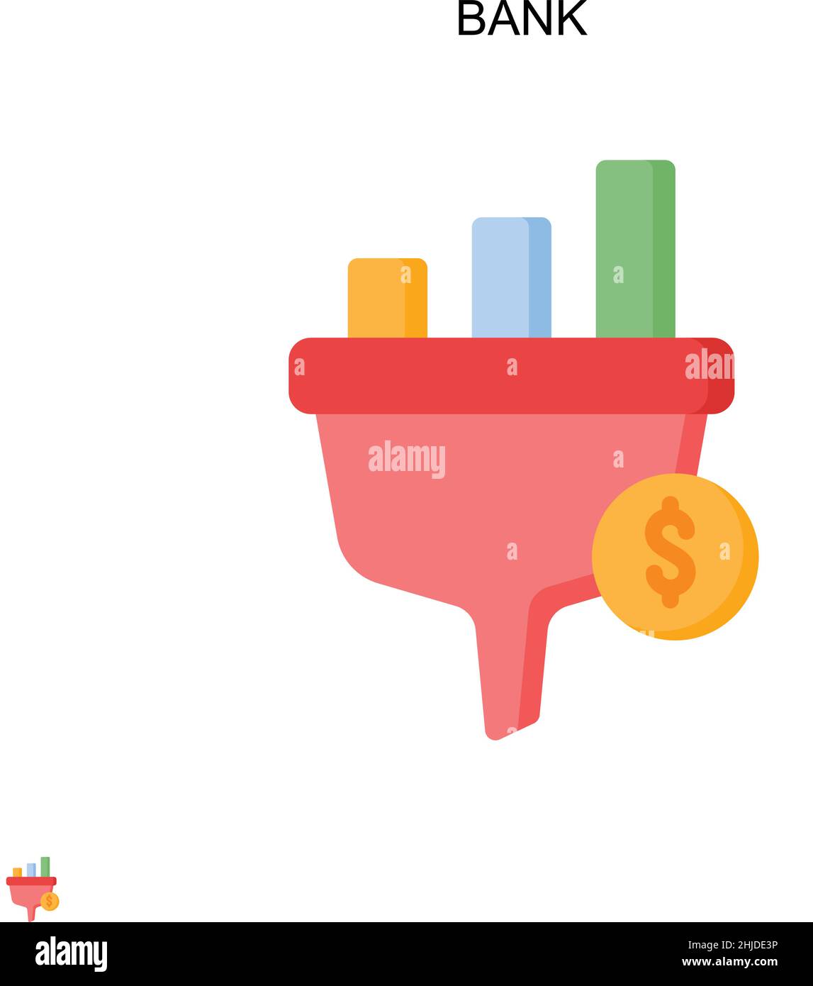 Icona vettore Banca semplice. Modello di disegno del simbolo di illustrazione per l'elemento dell'interfaccia utente mobile Web. Illustrazione Vettoriale