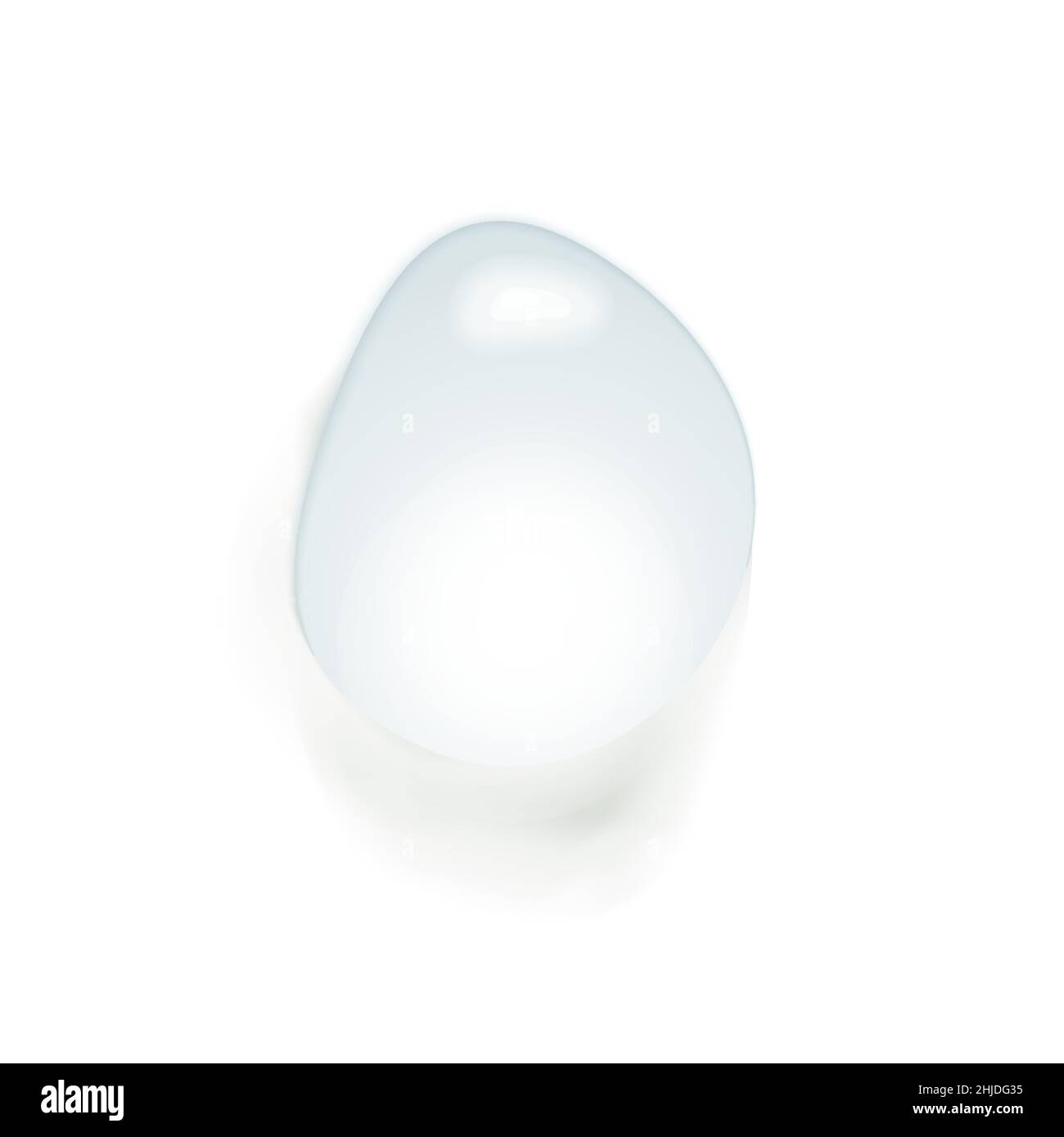 Gocce d'acqua blu realistiche e trasparenti isolate su sfondo bianco Illustrazione Vettoriale
