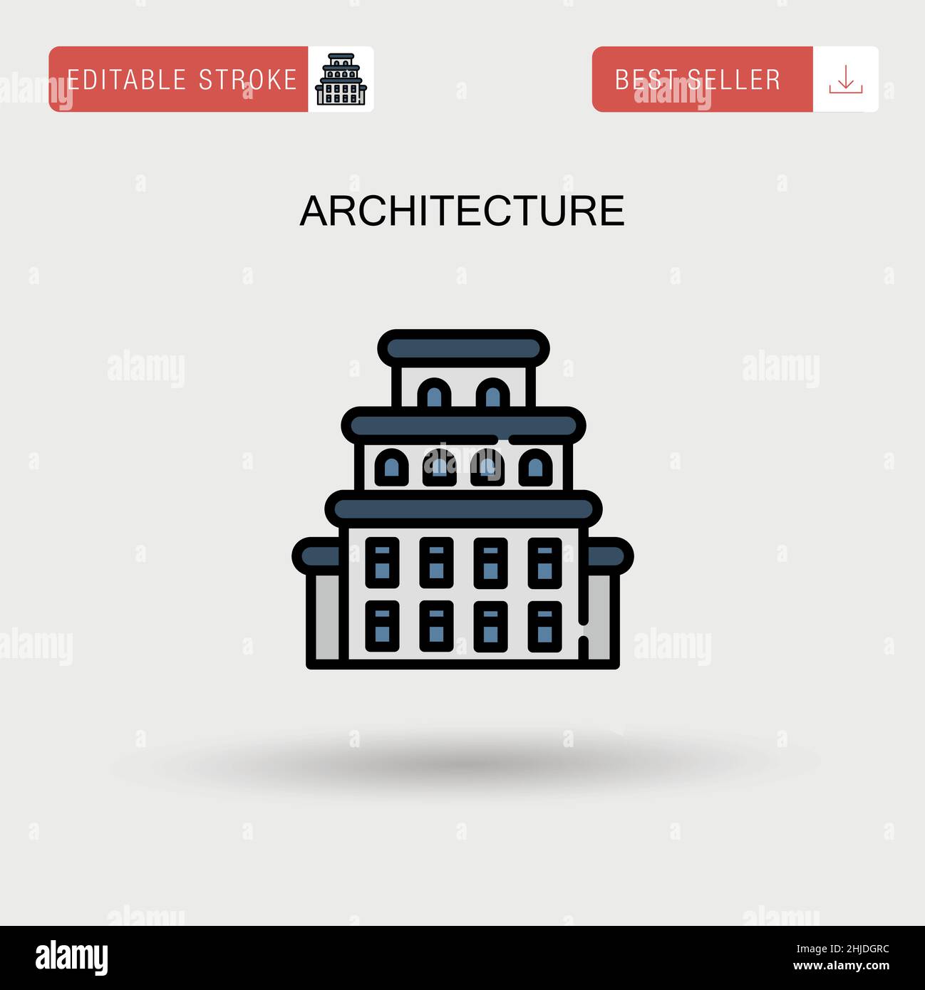 Architettura semplice icona vettoriale. Illustrazione Vettoriale