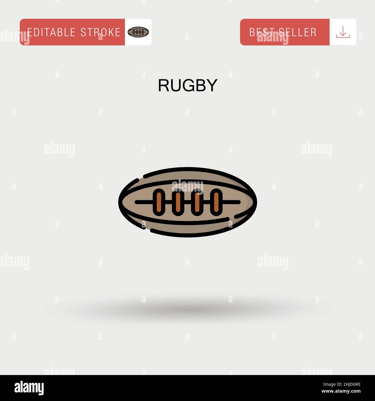 Rugby semplice icona vettoriale. Illustrazione Vettoriale