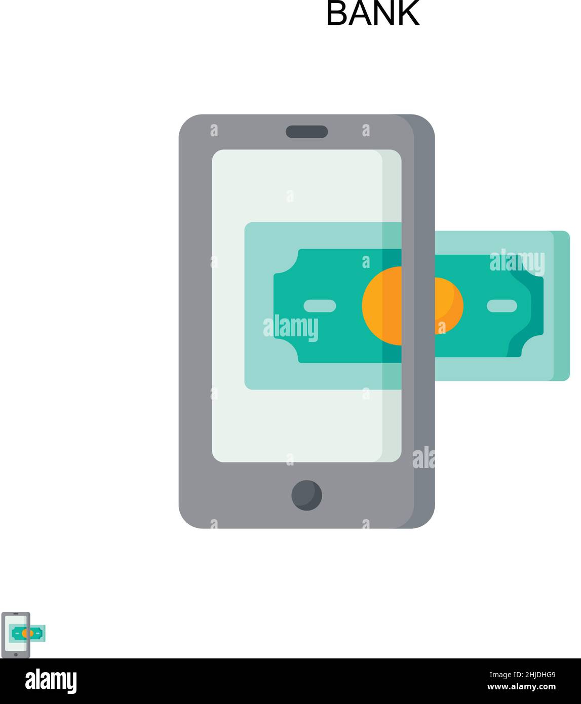 Icona vettore Banca semplice. Modello di disegno del simbolo di illustrazione per l'elemento dell'interfaccia utente mobile Web. Illustrazione Vettoriale