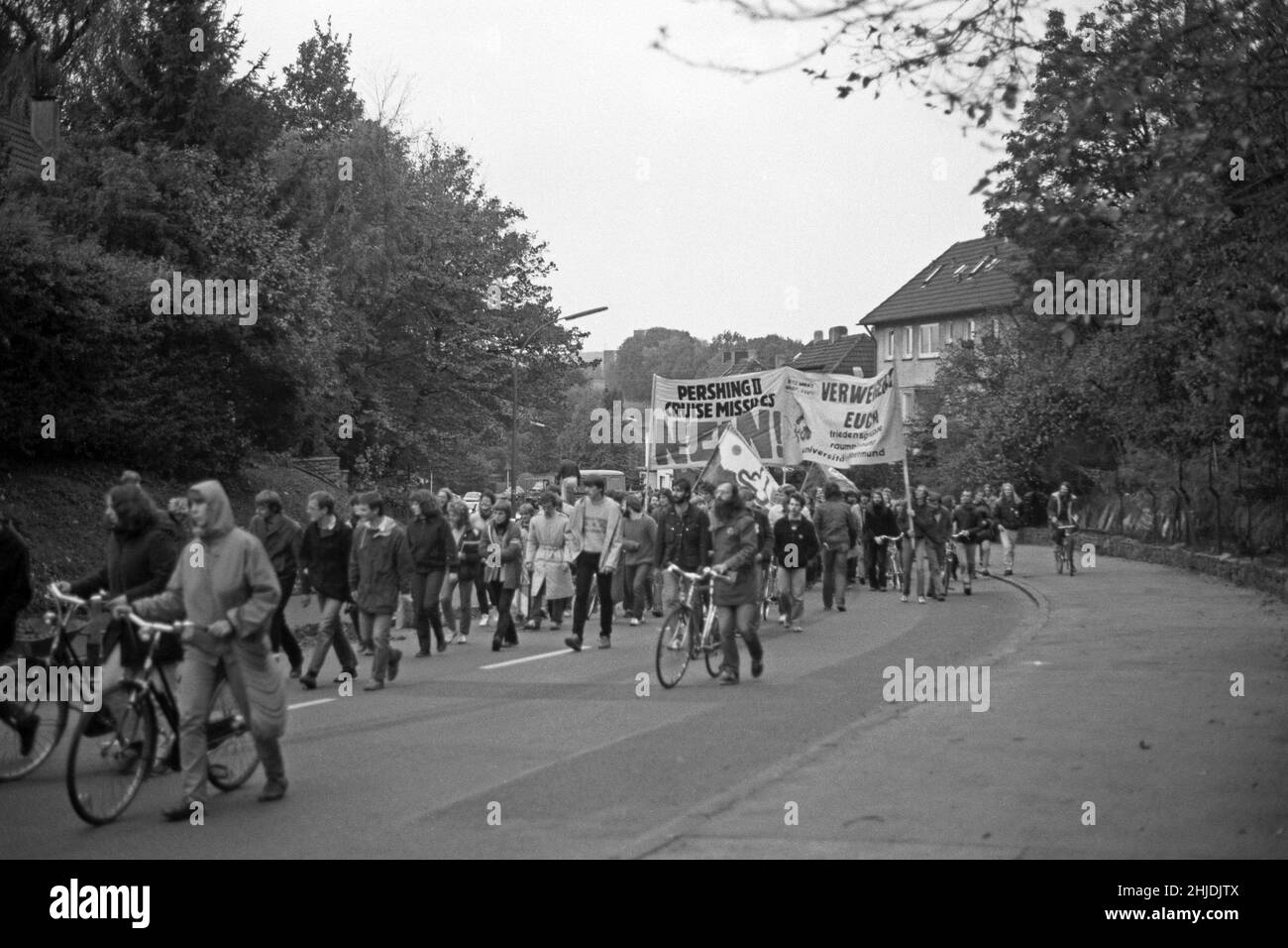 Manifestazione contro i missili Pershing II, 22 ottobre 1983, Dortmund, Renania settentrionale-Wesfalia, Germania Foto Stock