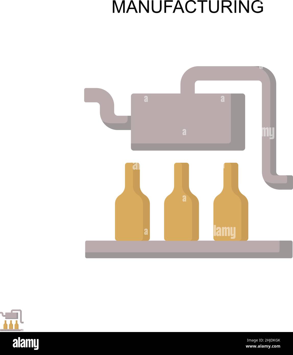 Icona vettore di produzione semplice. Modello di disegno del simbolo di illustrazione per l'elemento dell'interfaccia utente mobile Web. Illustrazione Vettoriale