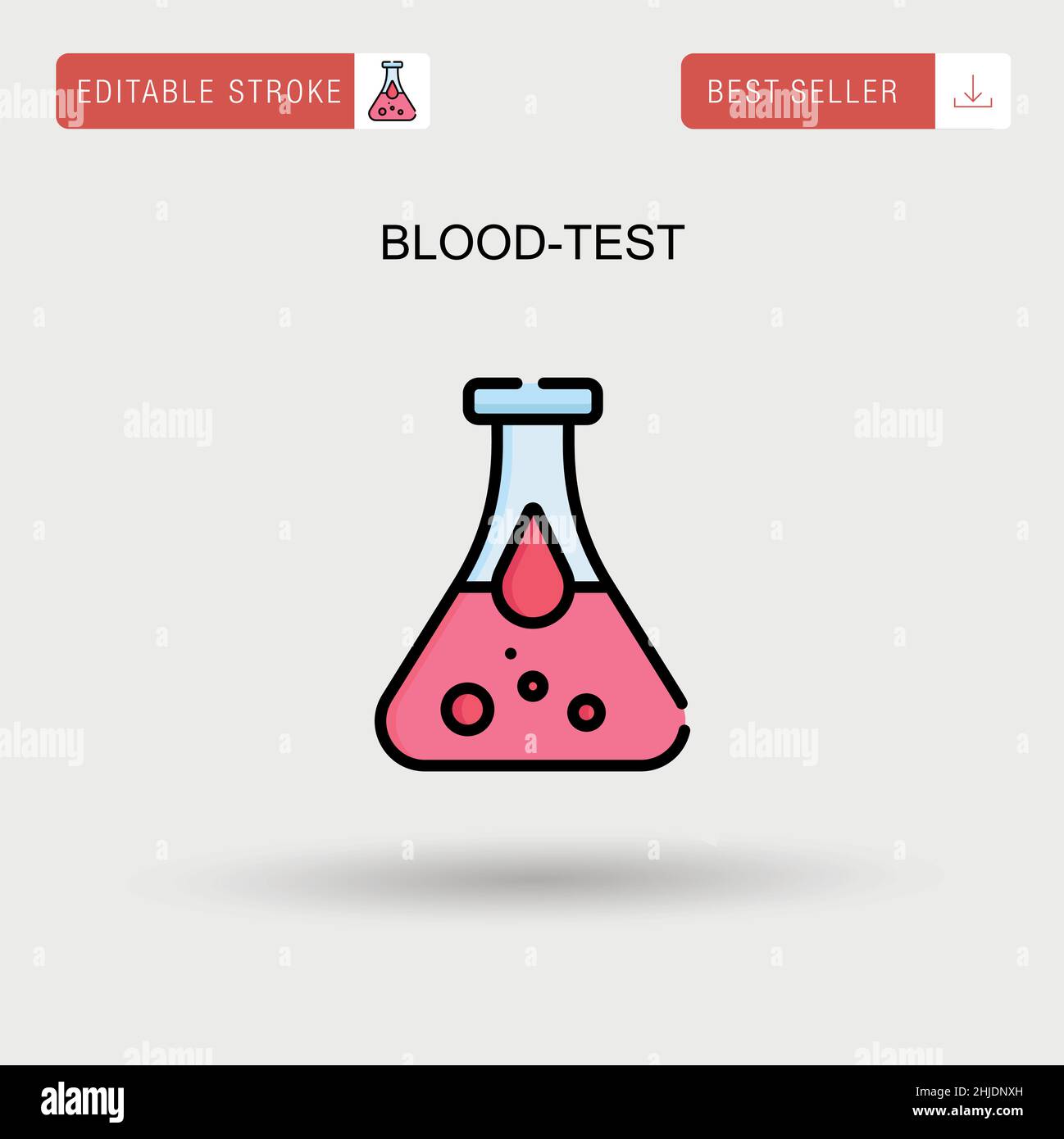 Icona del vettore semplice per l'analisi del sangue. Illustrazione Vettoriale