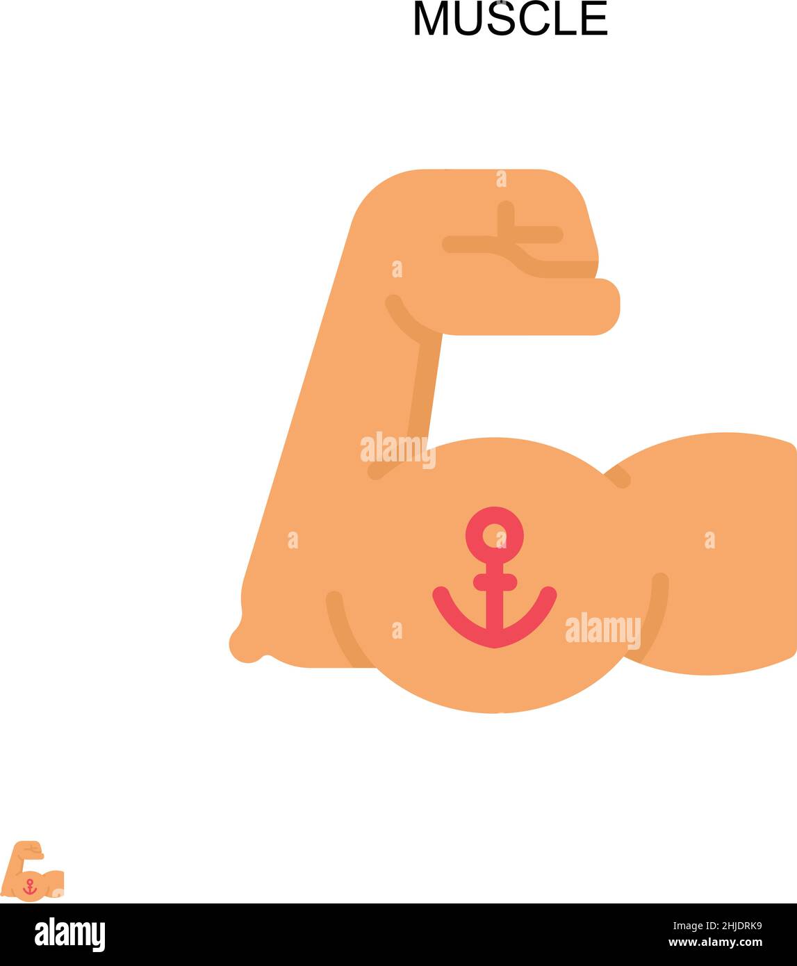 Icona del vettore muscolo semplice. Modello di disegno del simbolo di illustrazione per l'elemento dell'interfaccia utente mobile Web. Illustrazione Vettoriale