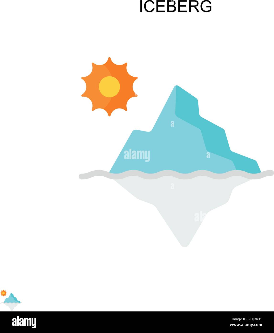Icona vettore semplice iceberg. Modello di disegno del simbolo di illustrazione per l'elemento dell'interfaccia utente mobile Web. Illustrazione Vettoriale