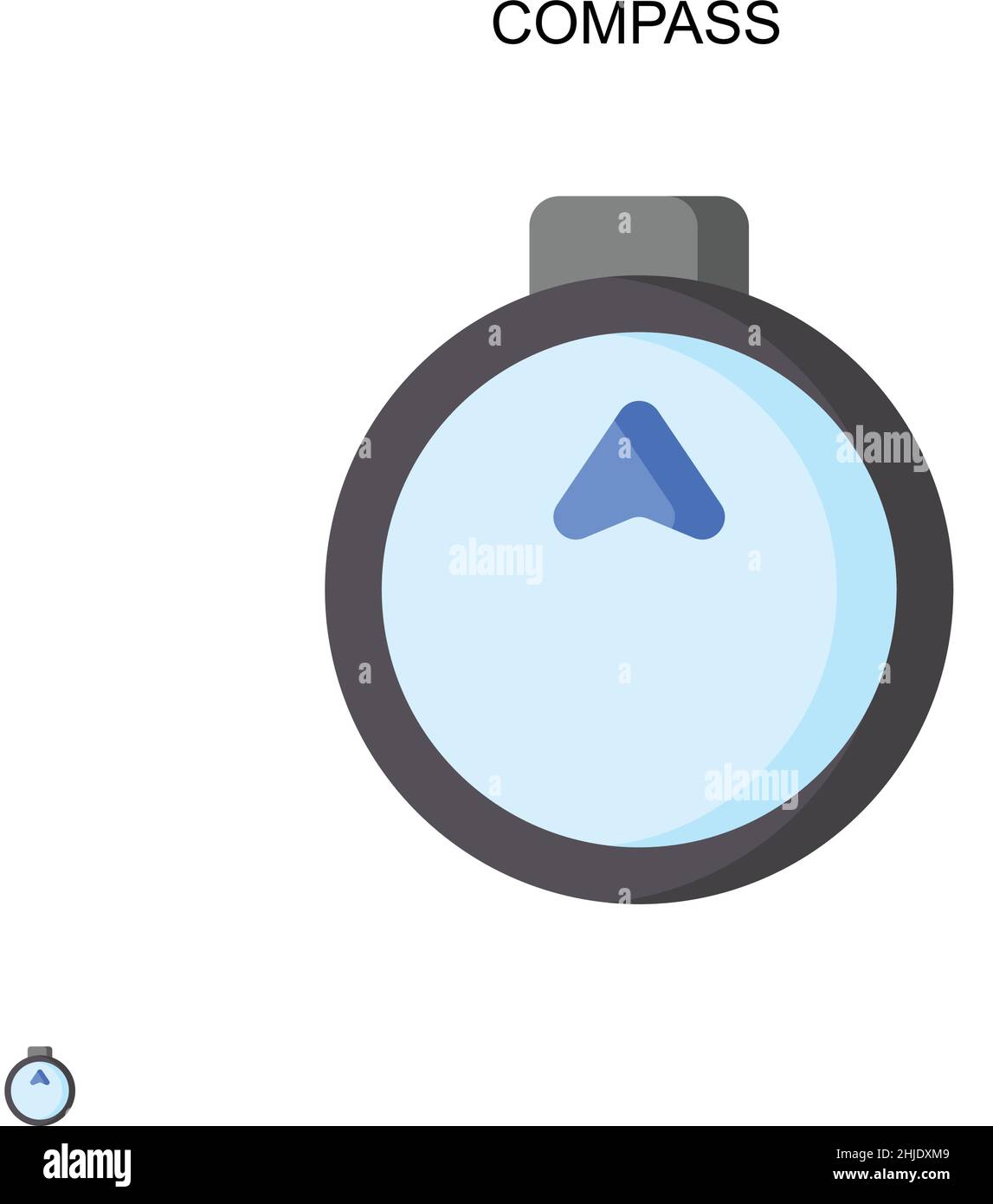 Icona vettore bussola semplice. Modello di disegno del simbolo di illustrazione per l'elemento dell'interfaccia utente mobile Web. Illustrazione Vettoriale