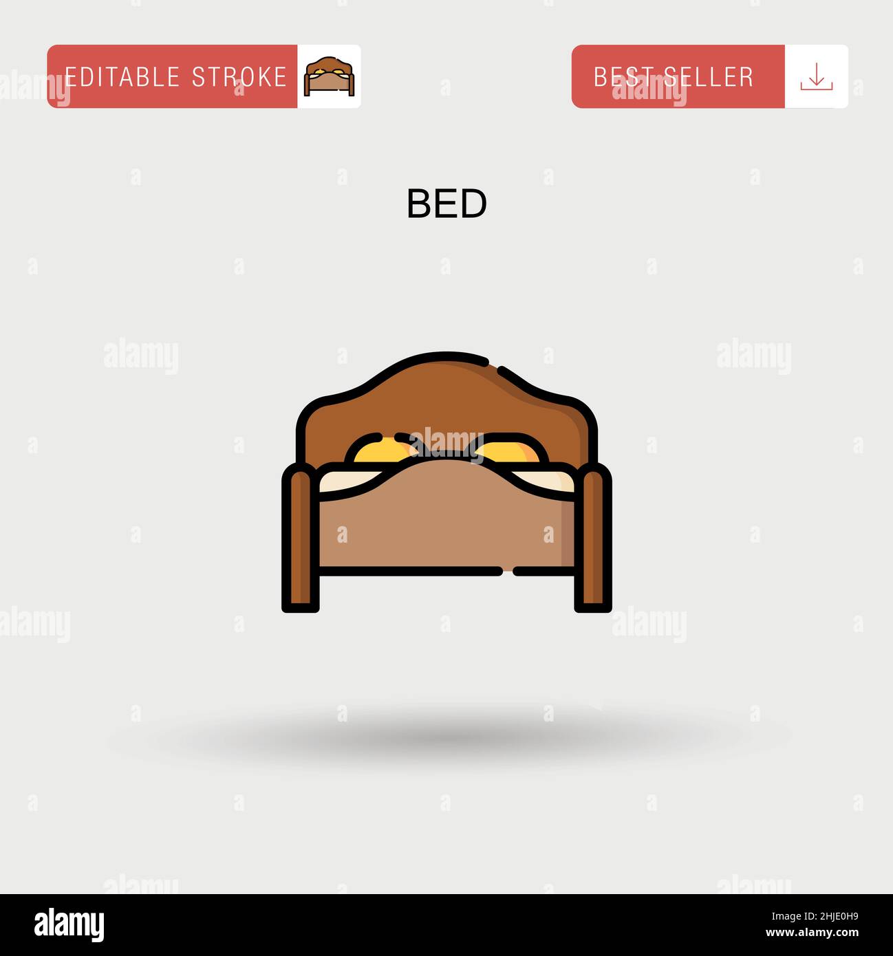 Icona vettore letto semplice. Illustrazione Vettoriale