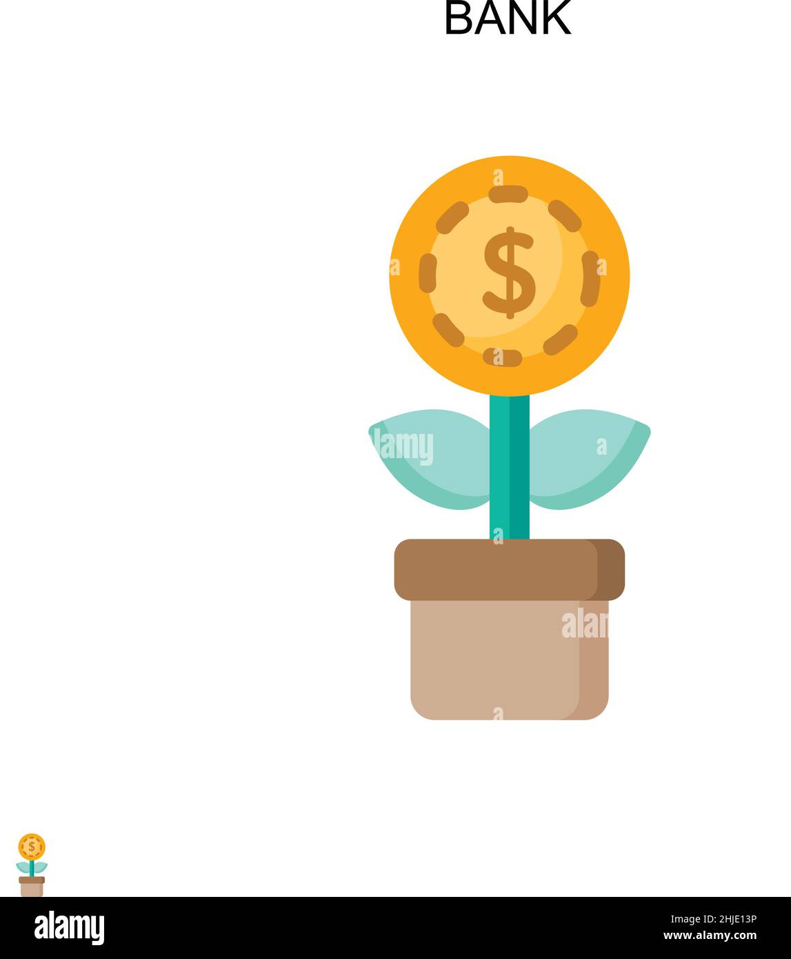 Icona vettore Banca semplice. Modello di disegno del simbolo di illustrazione per l'elemento dell'interfaccia utente mobile Web. Illustrazione Vettoriale