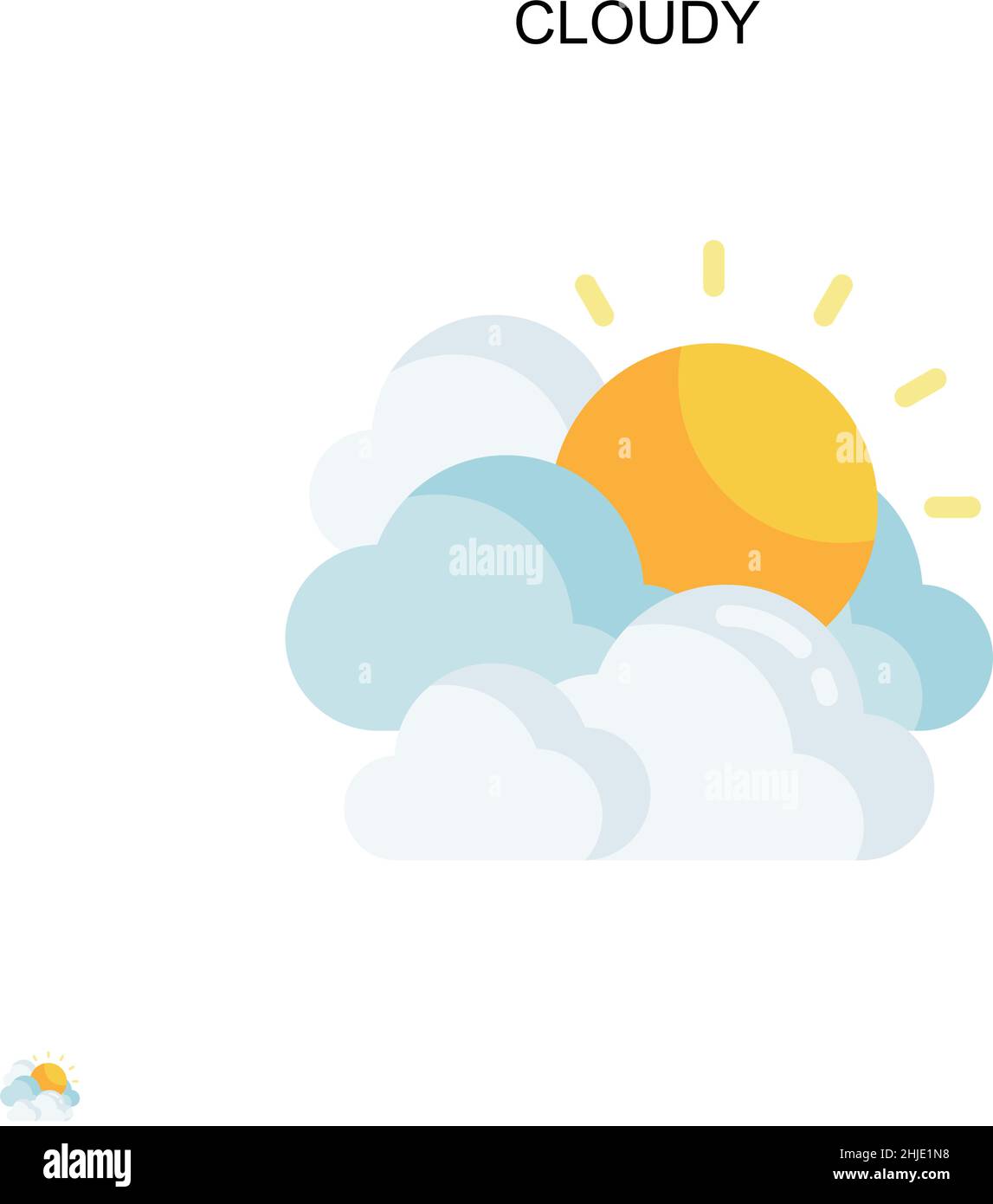 Icona del vettore Cloudy Simple. Modello di disegno del simbolo di illustrazione per l'elemento dell'interfaccia utente mobile Web. Illustrazione Vettoriale