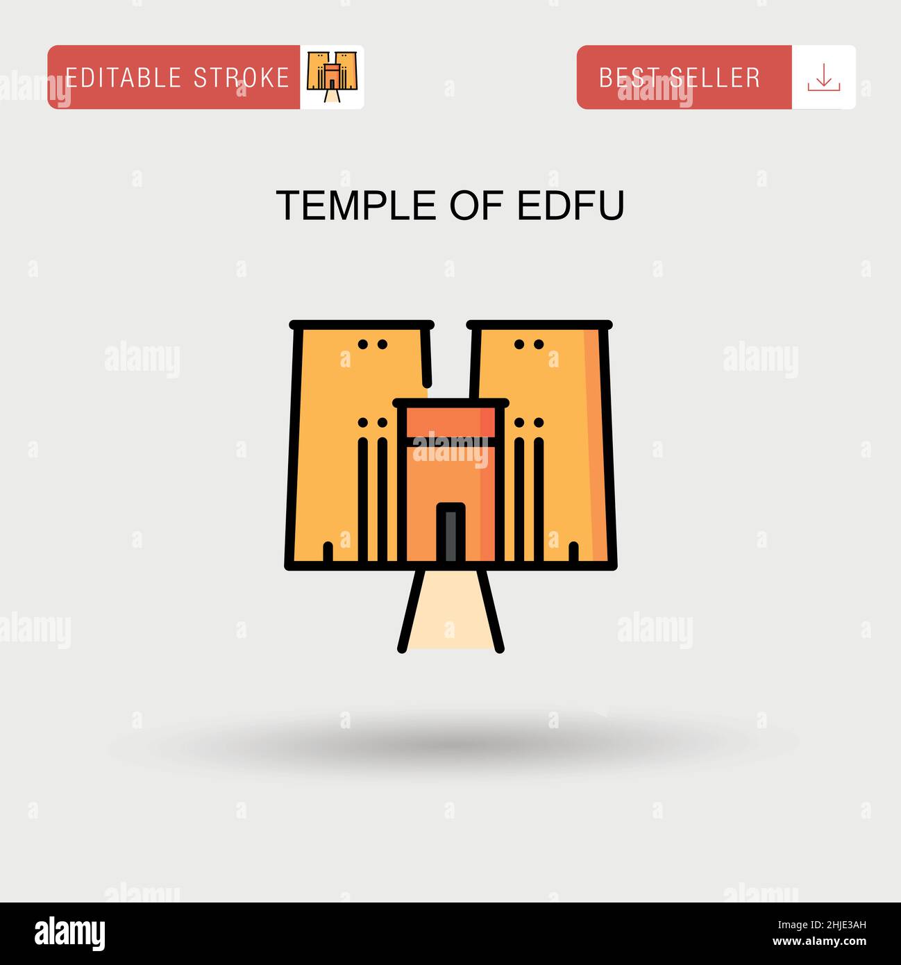 Tempio di edfu semplice icona vettoriale. Illustrazione Vettoriale