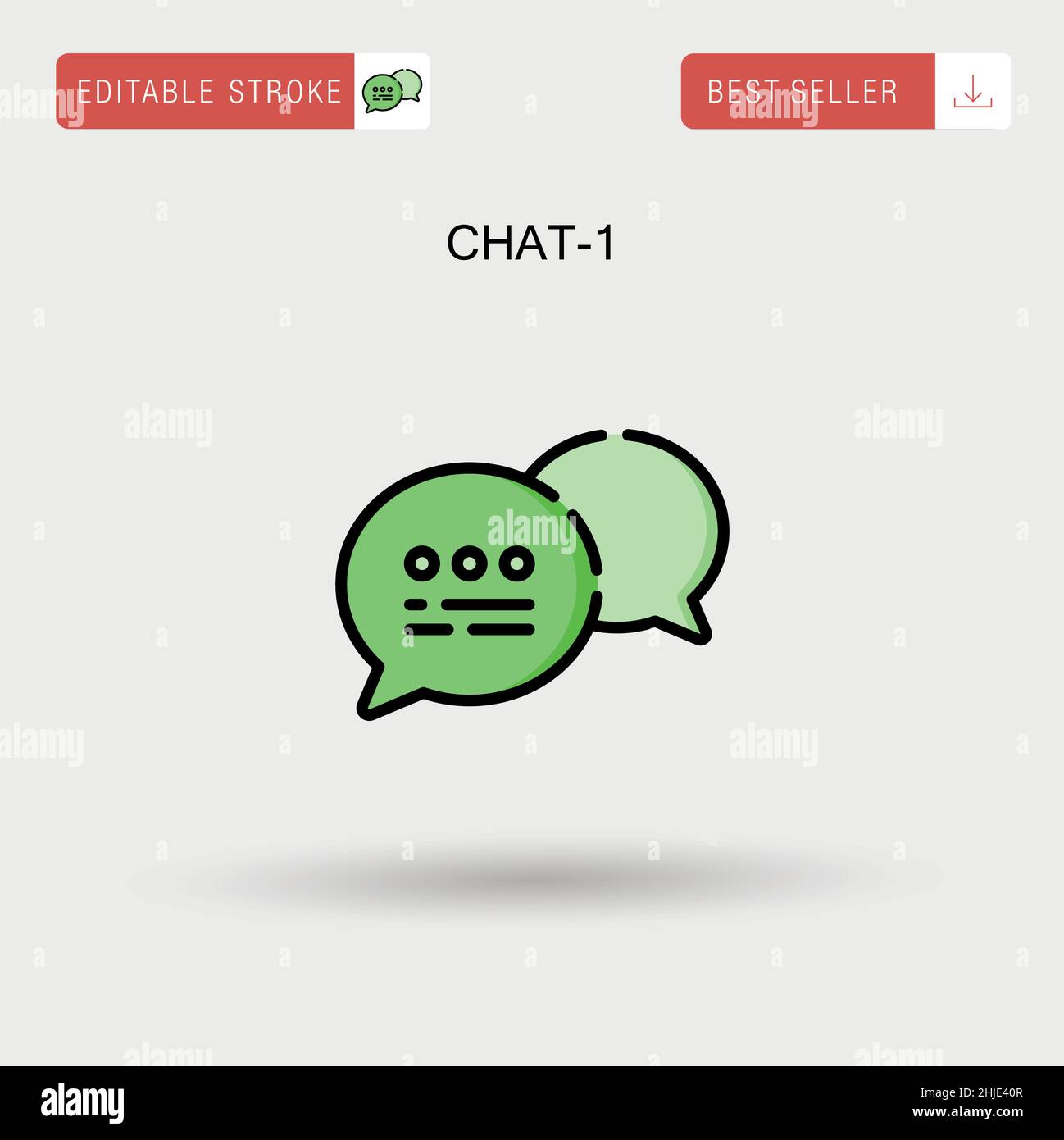 Chat-1 semplice icona vettoriale. Illustrazione Vettoriale