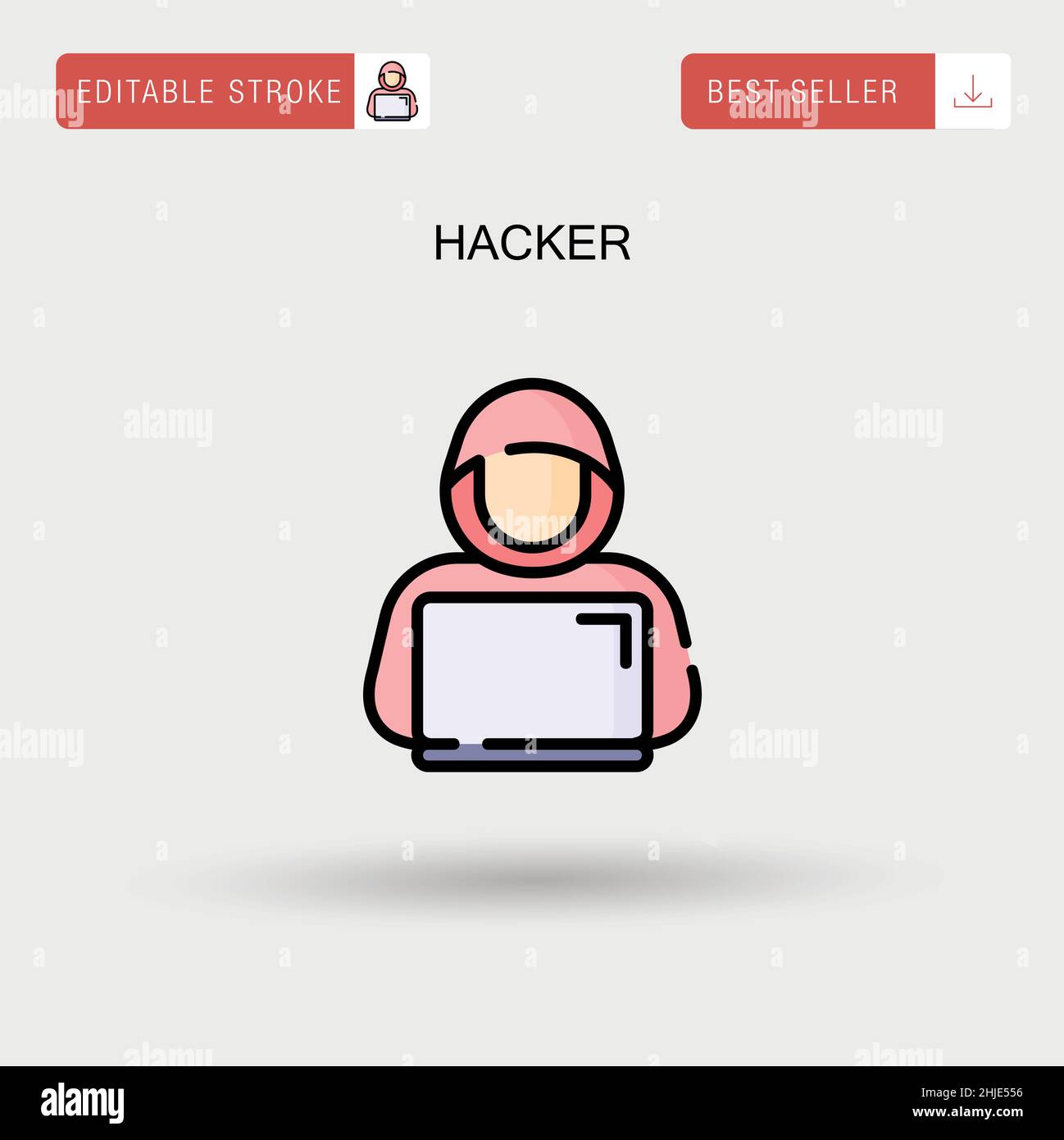 Icona vettore semplice hacker. Illustrazione Vettoriale