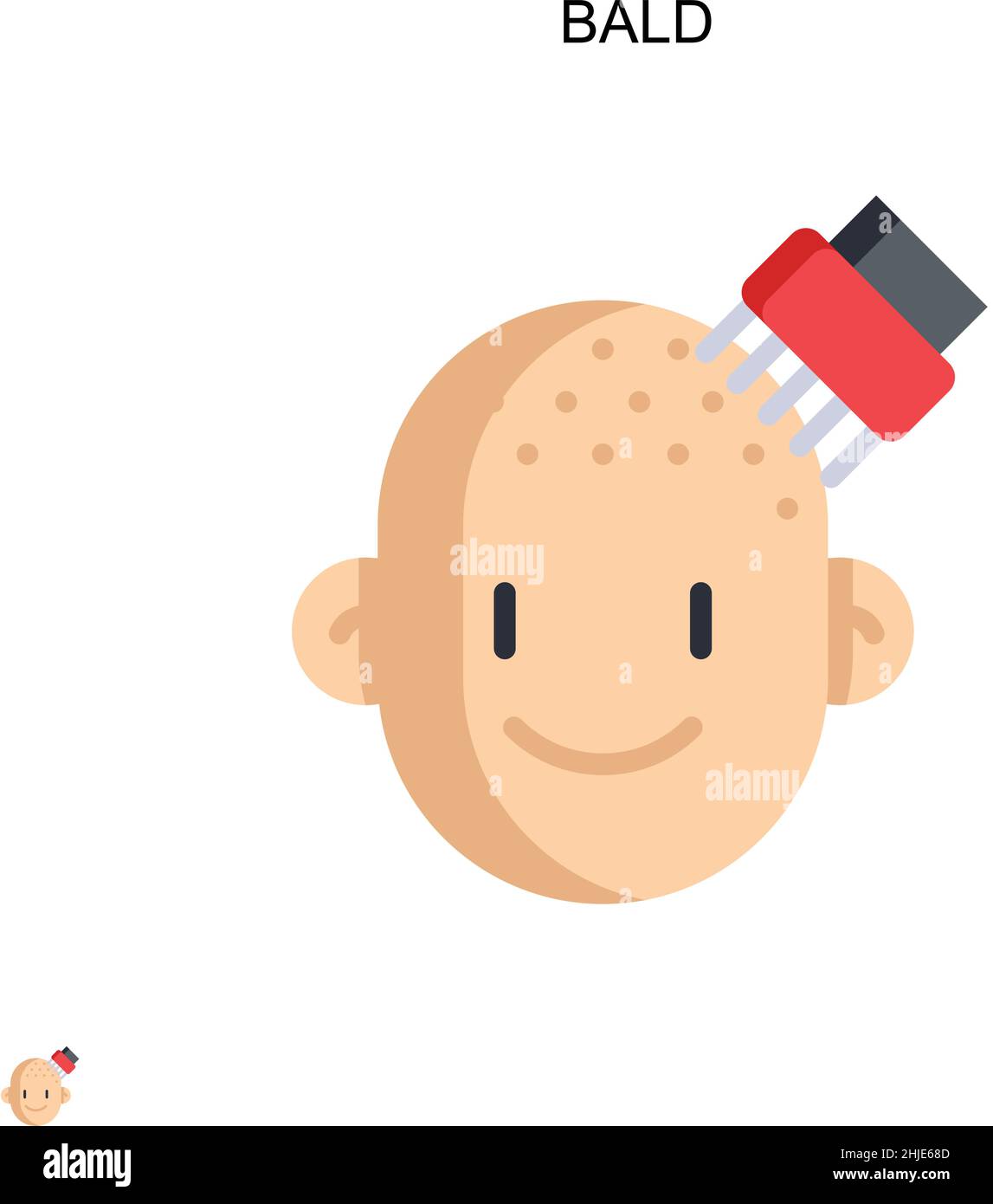 Icona del vettore semplice Bald. Modello di disegno del simbolo di illustrazione per l'elemento dell'interfaccia utente mobile Web. Illustrazione Vettoriale