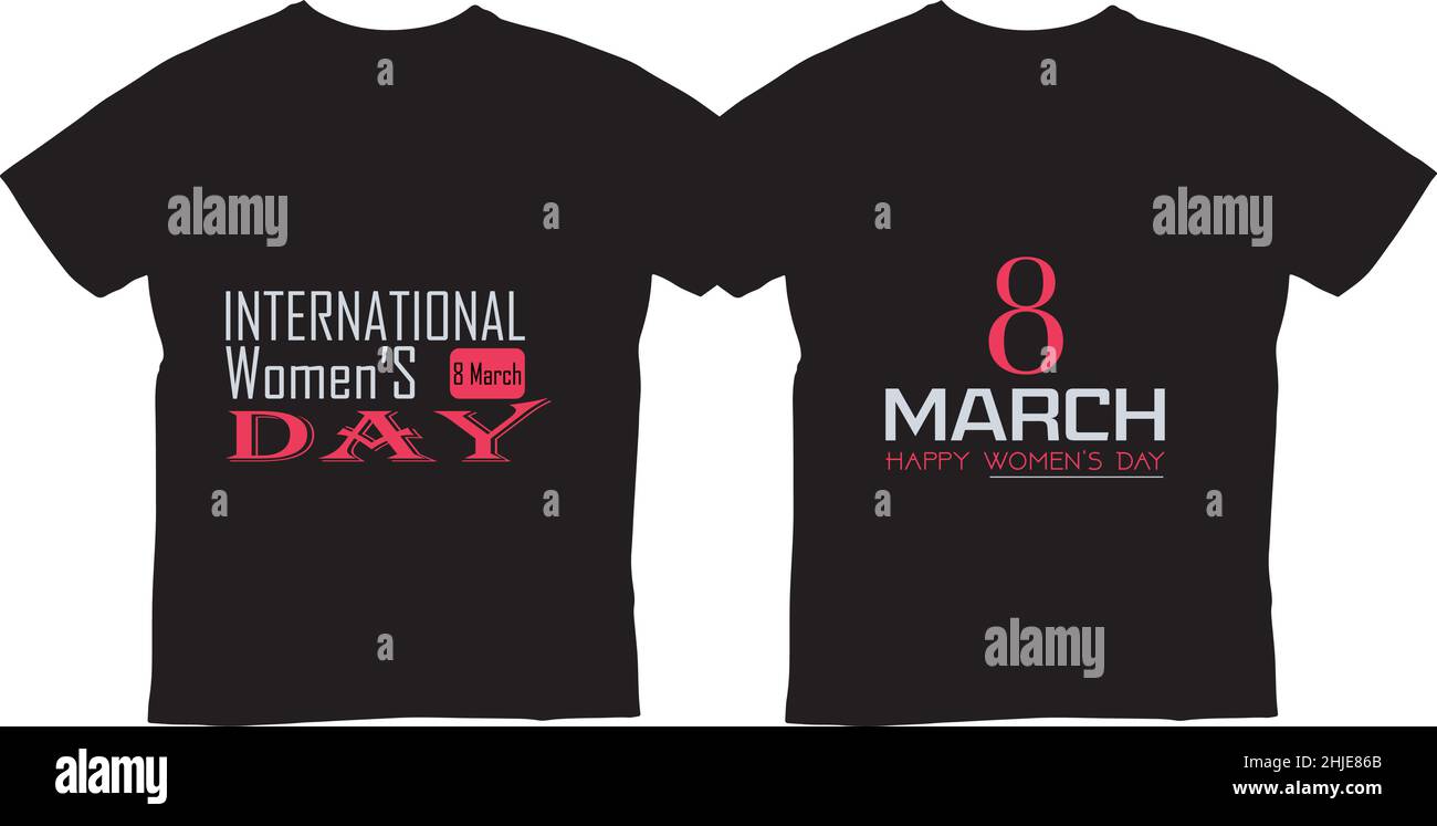 Happy International Women's Day Custom T-shirt Design Illustrazione Vettoriale