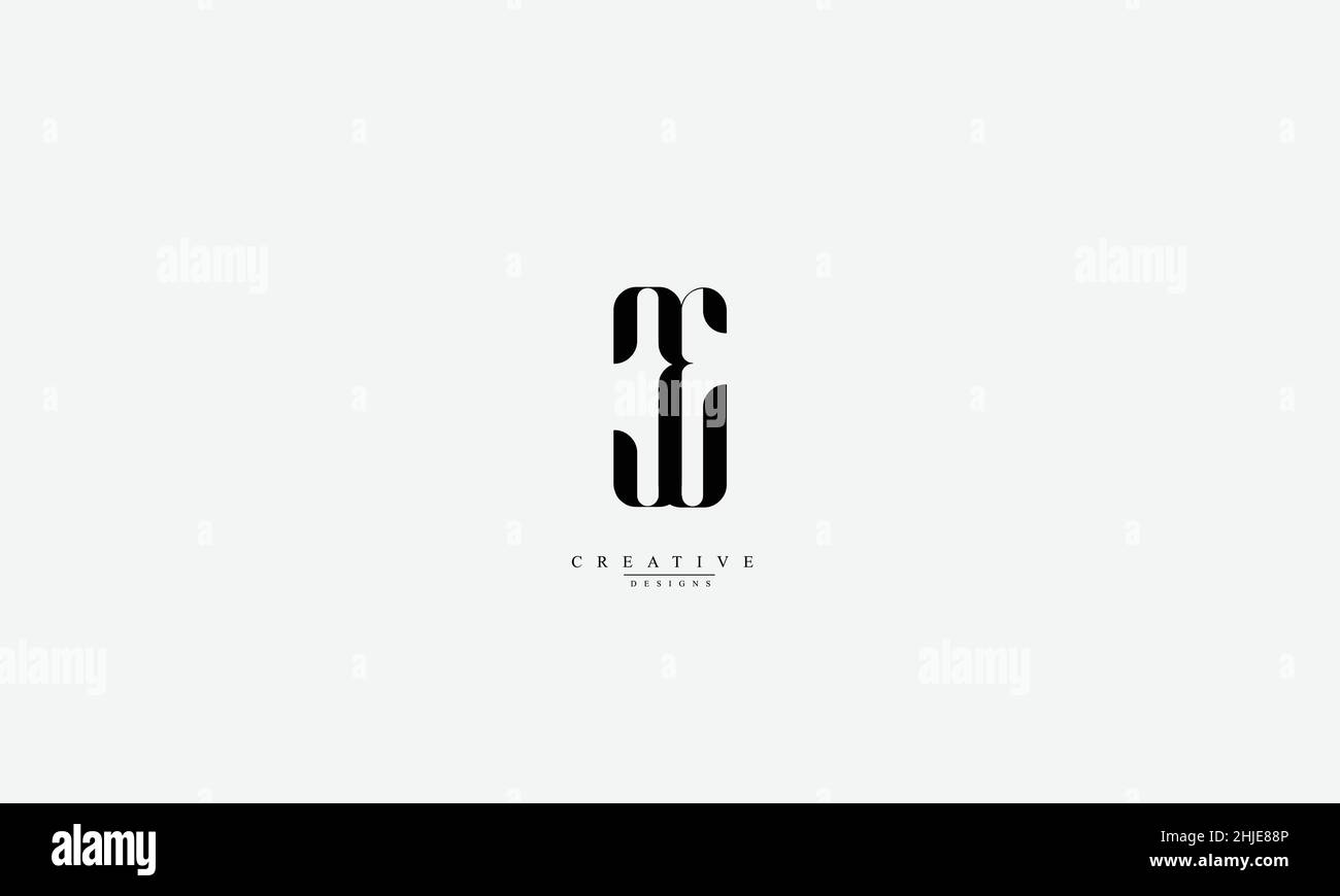 CE EC C e lettere alfabetiche iniziali logo monogramma Illustrazione Vettoriale