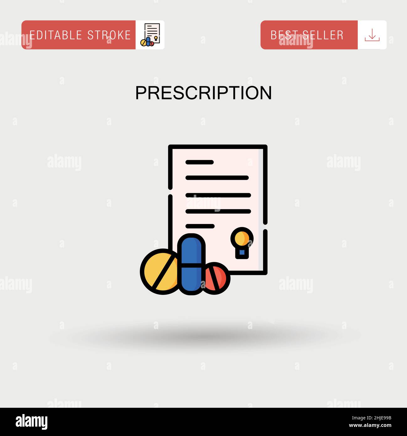 Icona vettore semplice prescrizione. Illustrazione Vettoriale