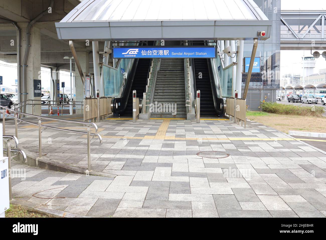 Sendai, Prefettura di Miyagi. Dicembre 2021. Visualizzazione della Stazione dell'Aeroporto di Sendai Foto Stock
