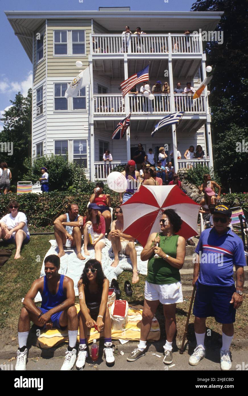 GIORNO DI INDIPENDENZA 4th LUGLIO BRISTOL RI, USA la più ancienne parata aux usa commemorant le jour de l'Independance Foto Stock