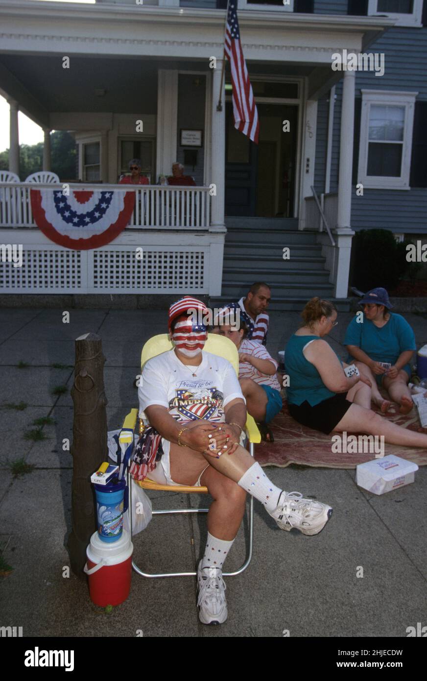 GIORNO DI INDIPENDENZA 4th LUGLIO BRISTOL RI, USA la più ancienne parata aux usa commemorant le jour de l'Independance Foto Stock