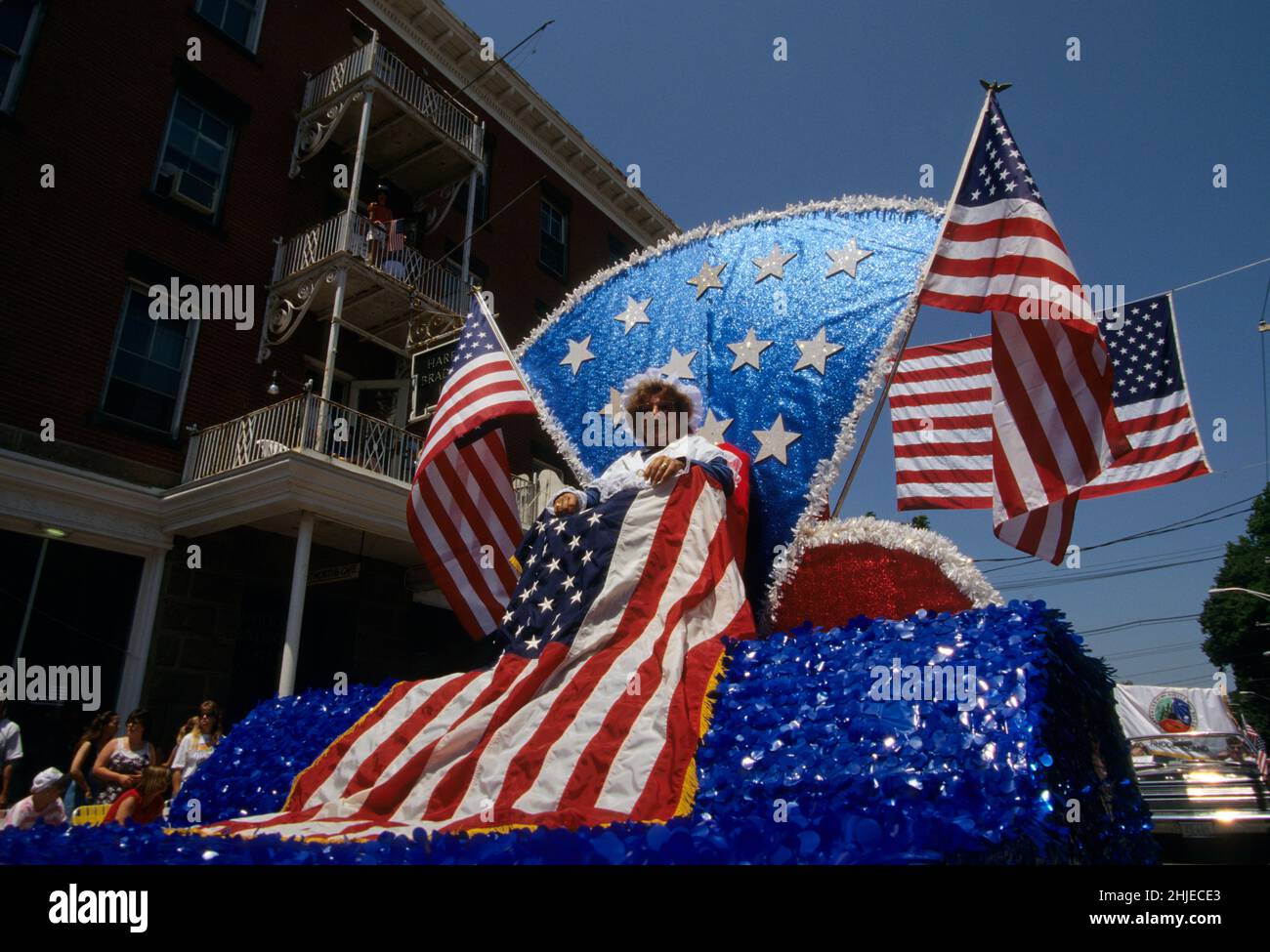 GIORNO DI INDIPENDENZA 4th LUGLIO BRISTOL RI, USA la più ancienne parata aux usa commemorant le jour de l'Independance Foto Stock