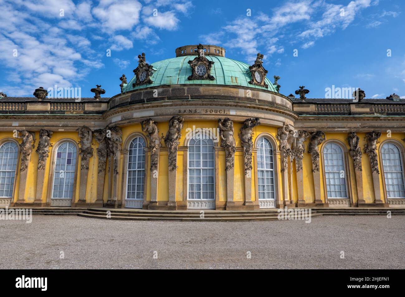 Potsdam, Germania, Palazzo Sanssouci, Federico il Grande, Re di Prussia residenza estiva del 18th secolo. Foto Stock