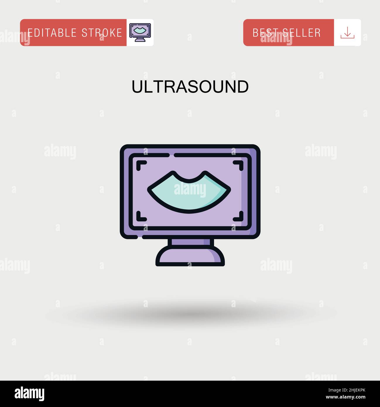 Icona vettore semplice a ultrasuoni. Illustrazione Vettoriale