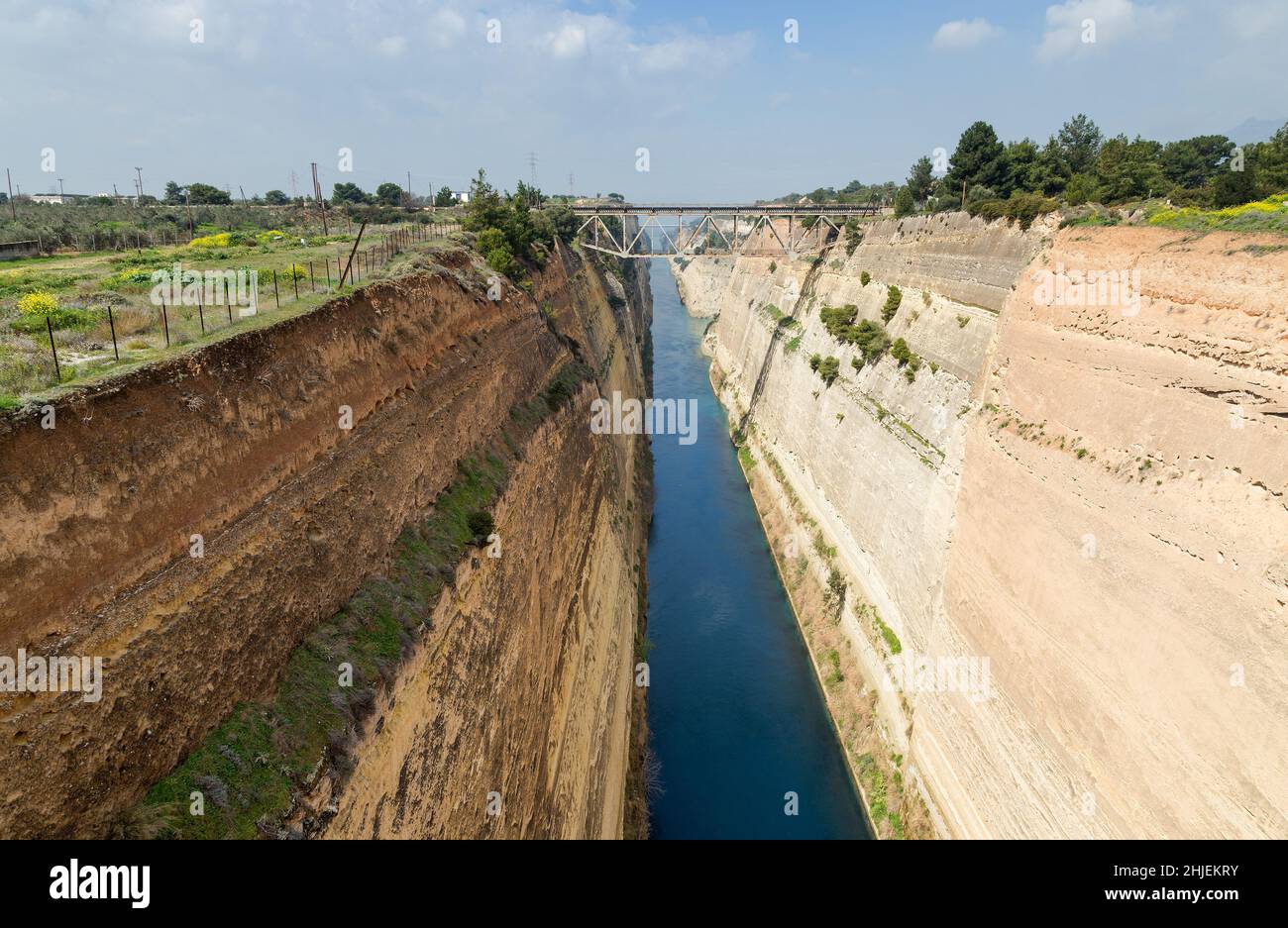 Canale di Corinto, Peloponneso, Grecia. Foto Stock