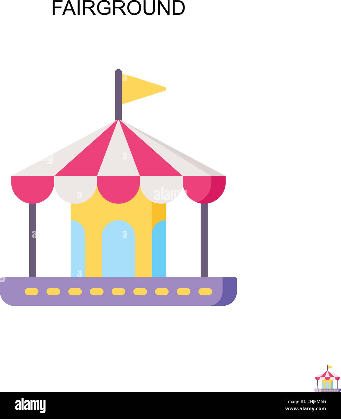 Icona vettoriale semplice fairground. Modello di disegno del simbolo di illustrazione per l'elemento dell'interfaccia utente mobile Web. Illustrazione Vettoriale