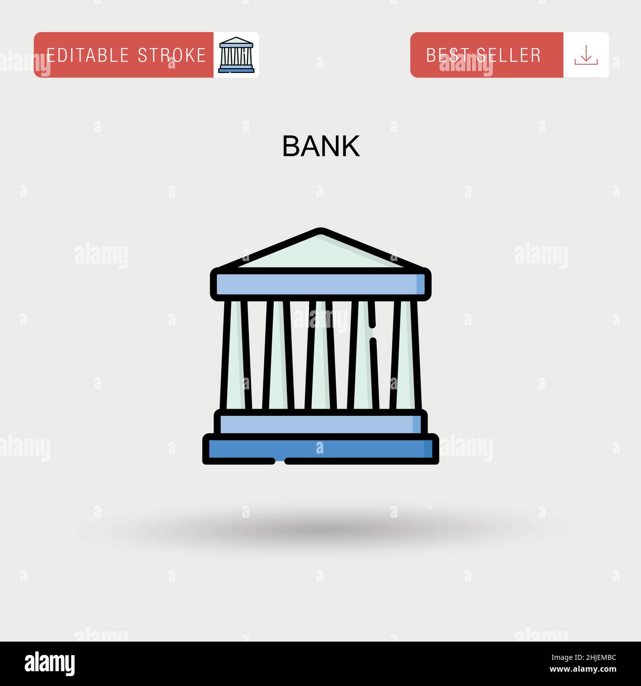 Icona vettore Banca semplice. Illustrazione Vettoriale