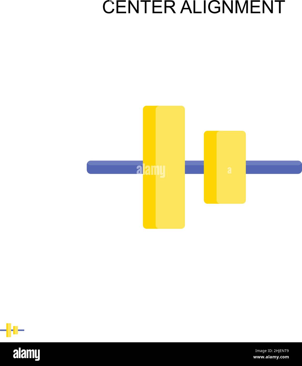 Icona vettoriale semplice per l'allineamento al centro. Modello di disegno del simbolo di illustrazione per l'elemento dell'interfaccia utente mobile Web. Illustrazione Vettoriale