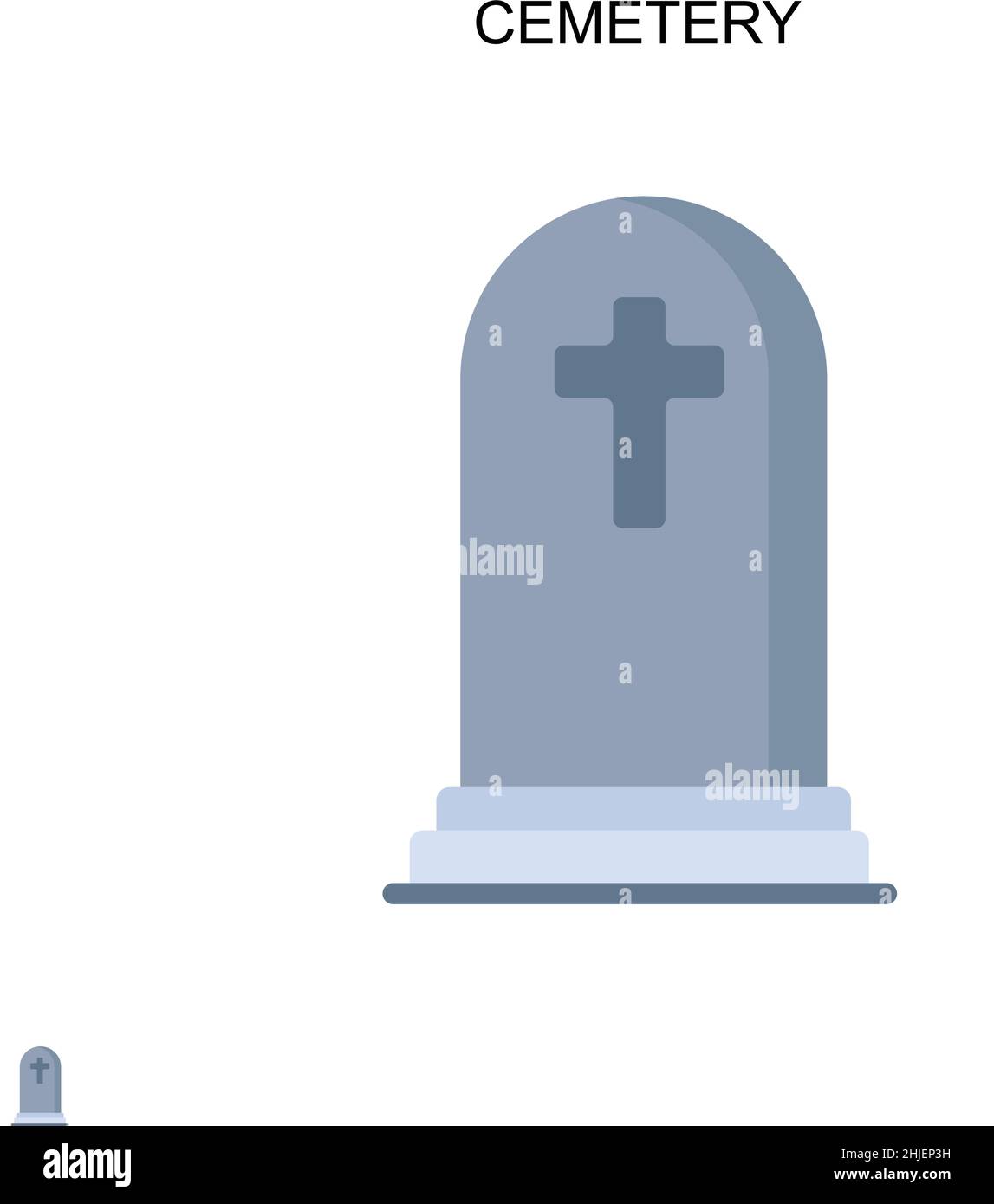 Icona vettore semplice cimitero. Modello di disegno del simbolo di illustrazione per l'elemento dell'interfaccia utente mobile Web. Illustrazione Vettoriale