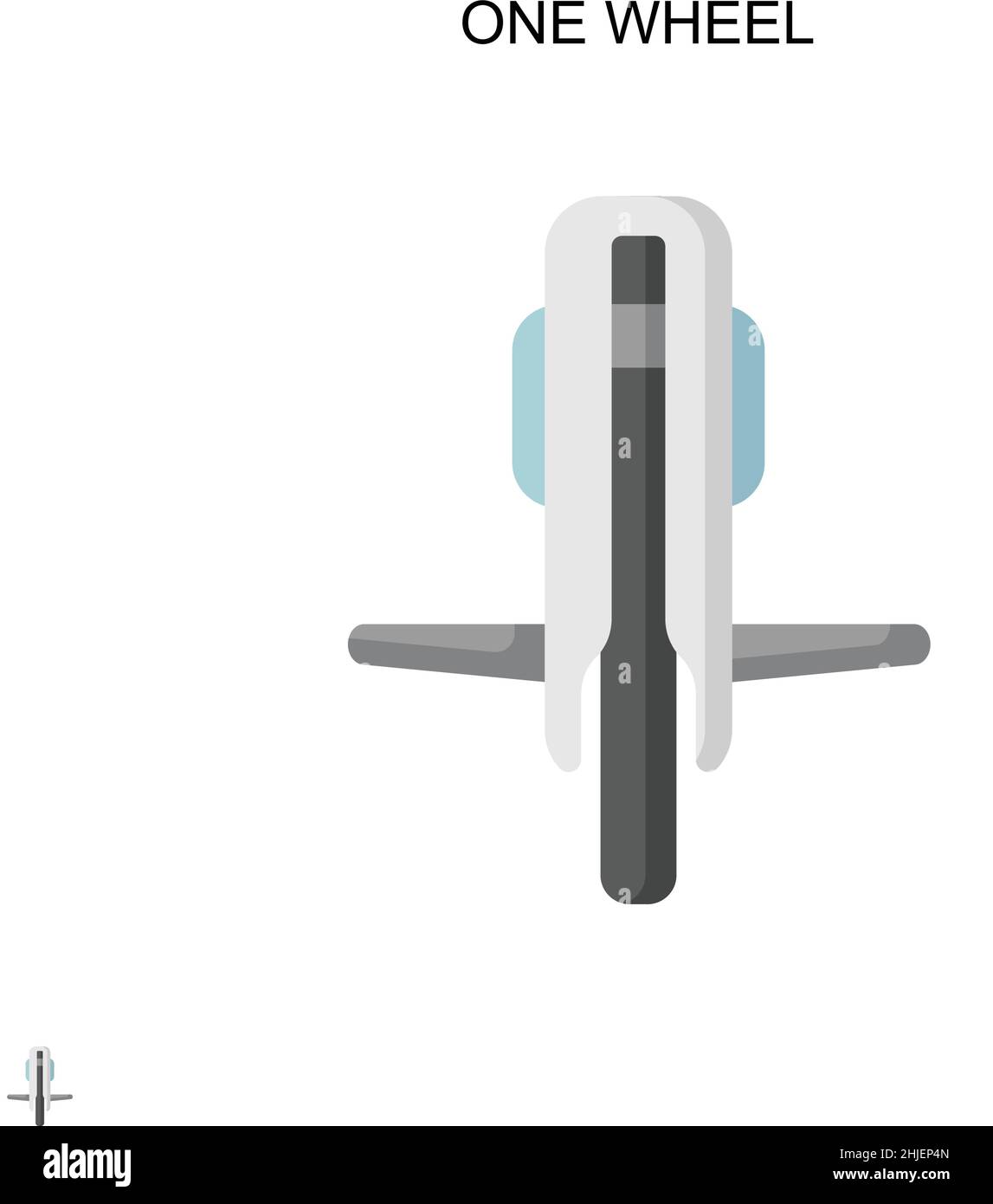Icona vettoriale semplice a una ruota. Modello di disegno del simbolo di illustrazione per l'elemento dell'interfaccia utente mobile Web. Illustrazione Vettoriale