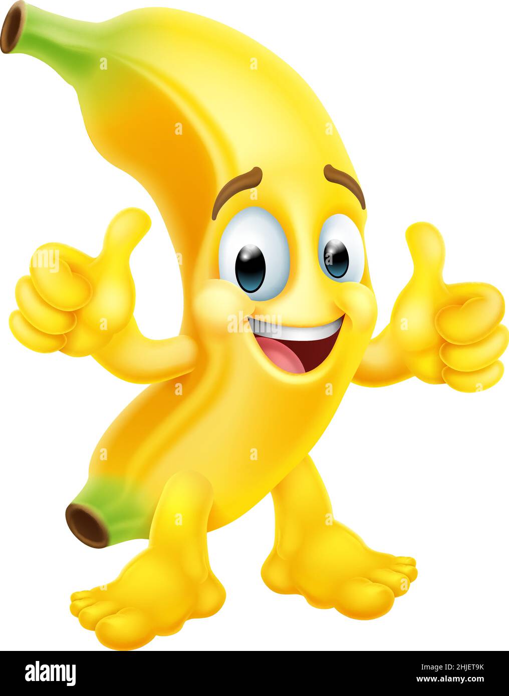 Banana frutta Cartoon personaggio Emoji Mascot Illustrazione Vettoriale