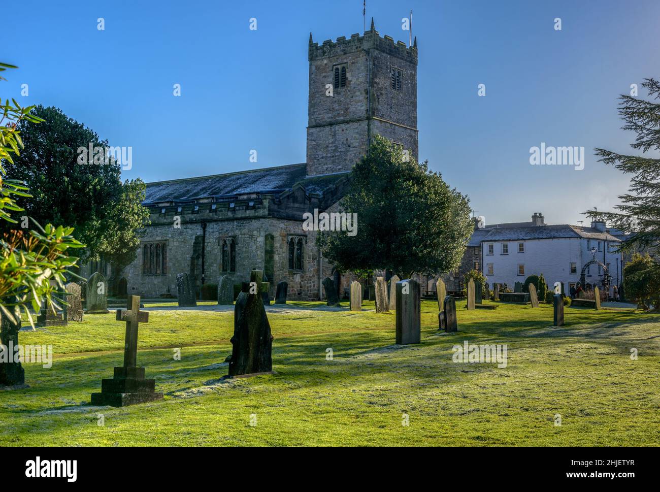 St.Mary's Church a Kirkby Lonsdale in Cumbria Foto Stock