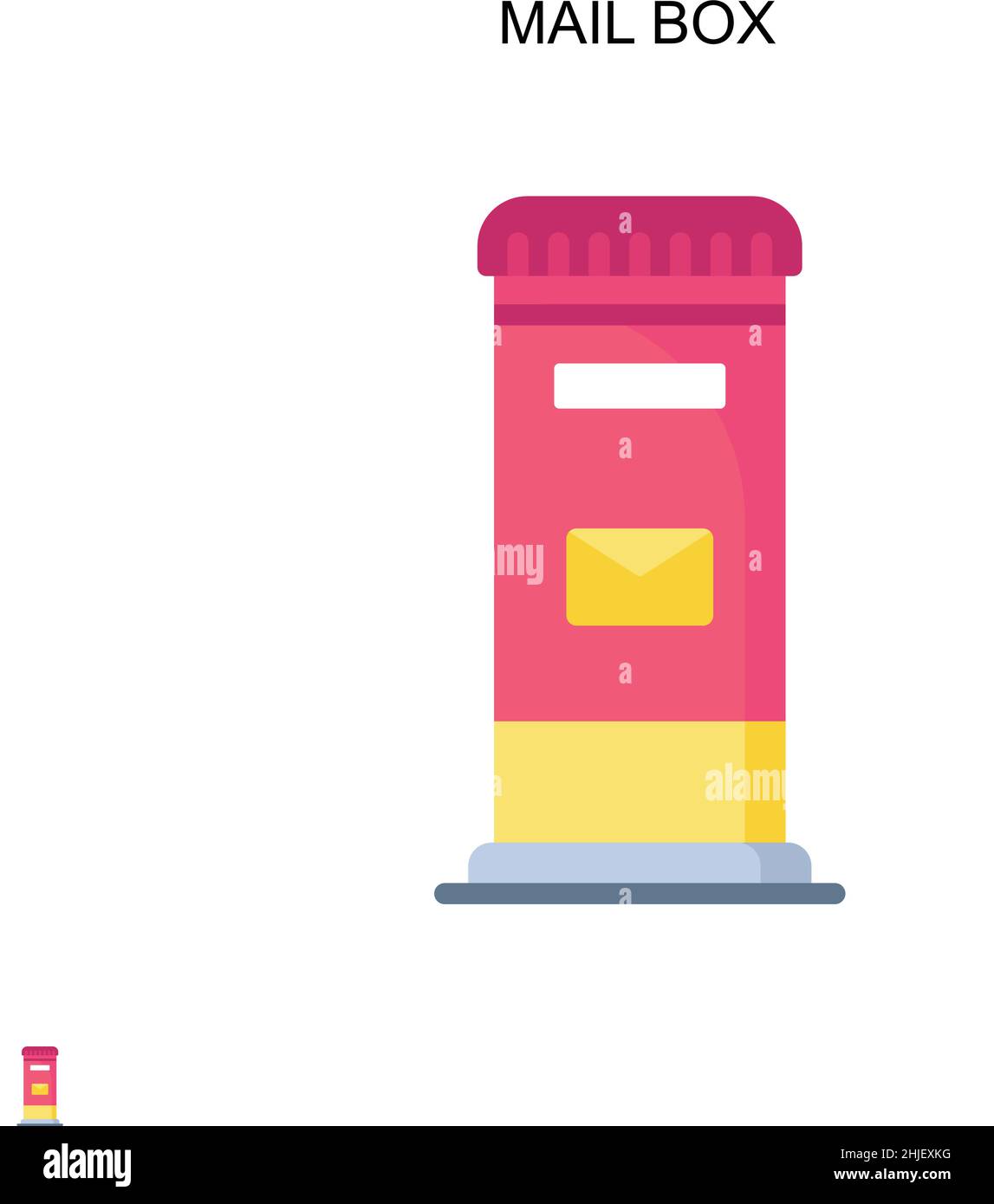 Icona vettore semplice casella di posta. Modello di disegno del simbolo di illustrazione per l'elemento dell'interfaccia utente mobile Web. Illustrazione Vettoriale