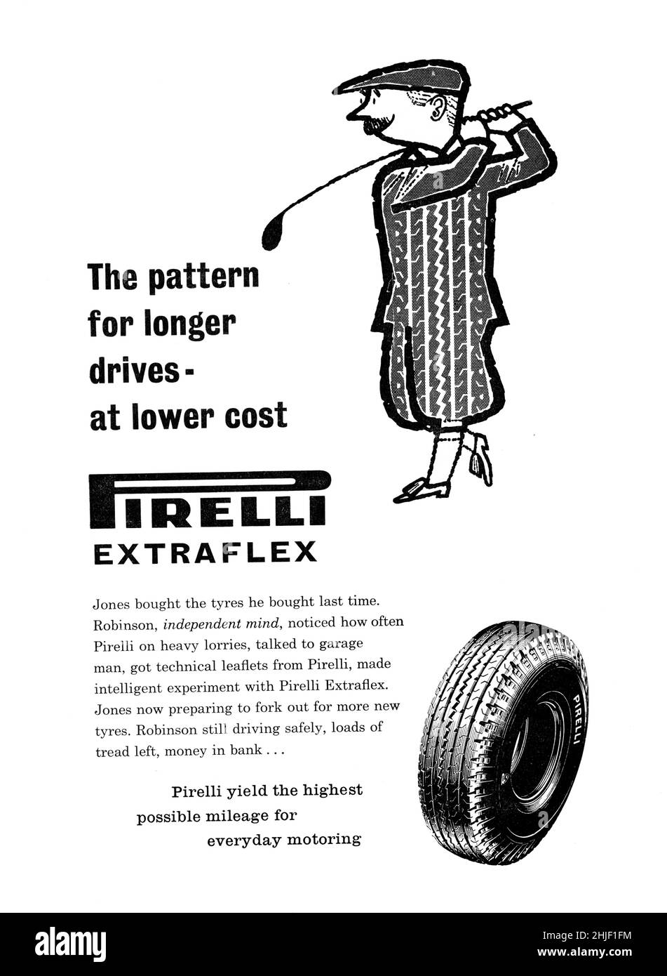 Annuncio vintage per pneumatici Pirelli da Motor Sport Magazine, settembre 1959 Foto Stock